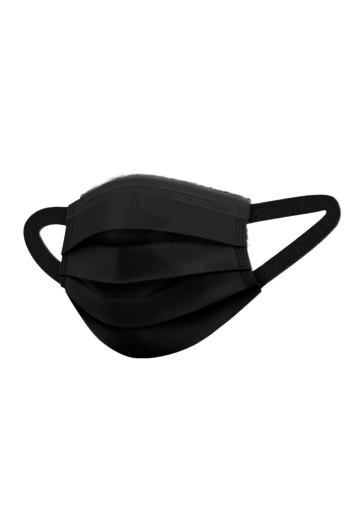 AMF MASK Geniş Siyah Lastikli Meltblownlu Telli 3 Katlı Siyah Cerrahi Maske 50 Adet