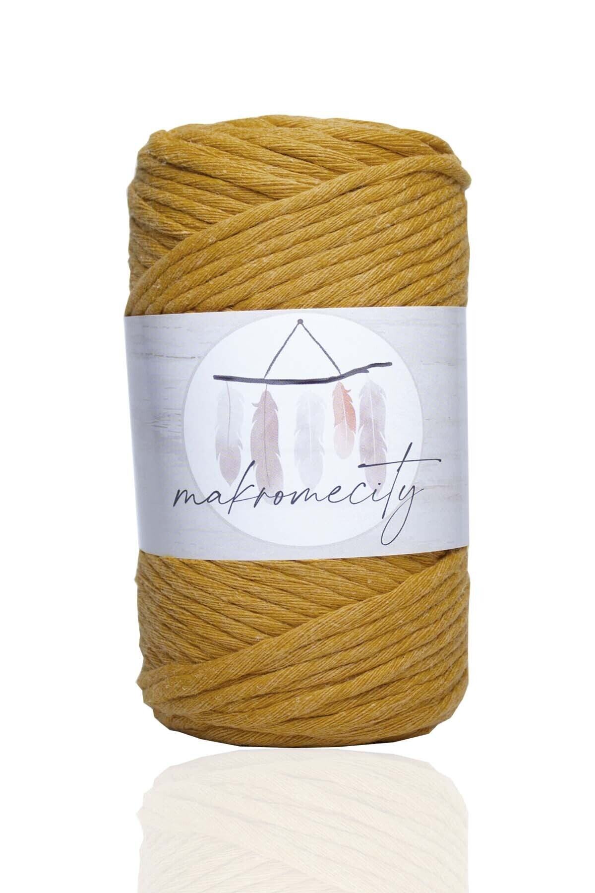 Makromecity Taranan Makrome Ipi 3mm Taranabilir Pamuk Makrome Ipi Makrame Ipi Hardal