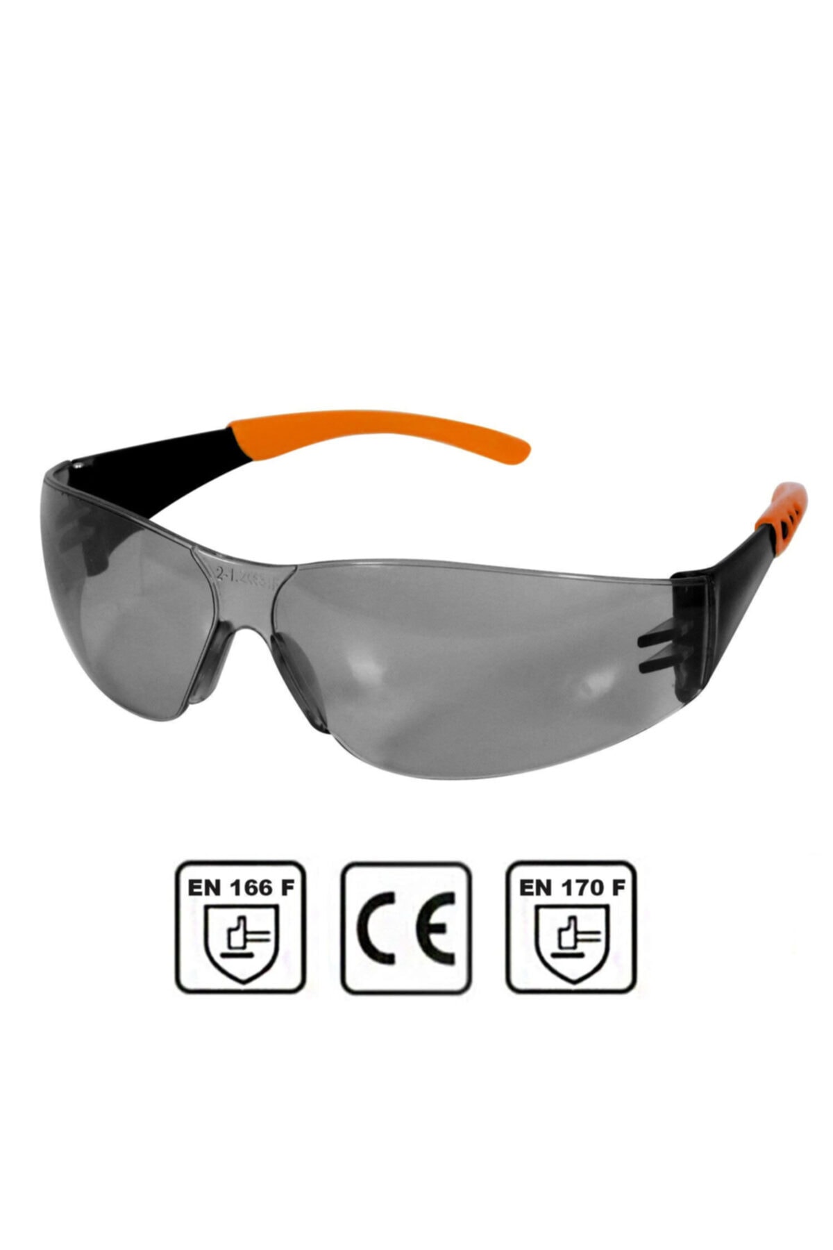 Badem10 Sembol Iş Güvenlik Gözlüğü Kaynak Koruyucu Gözlük Silikon Saplı S500 Füme