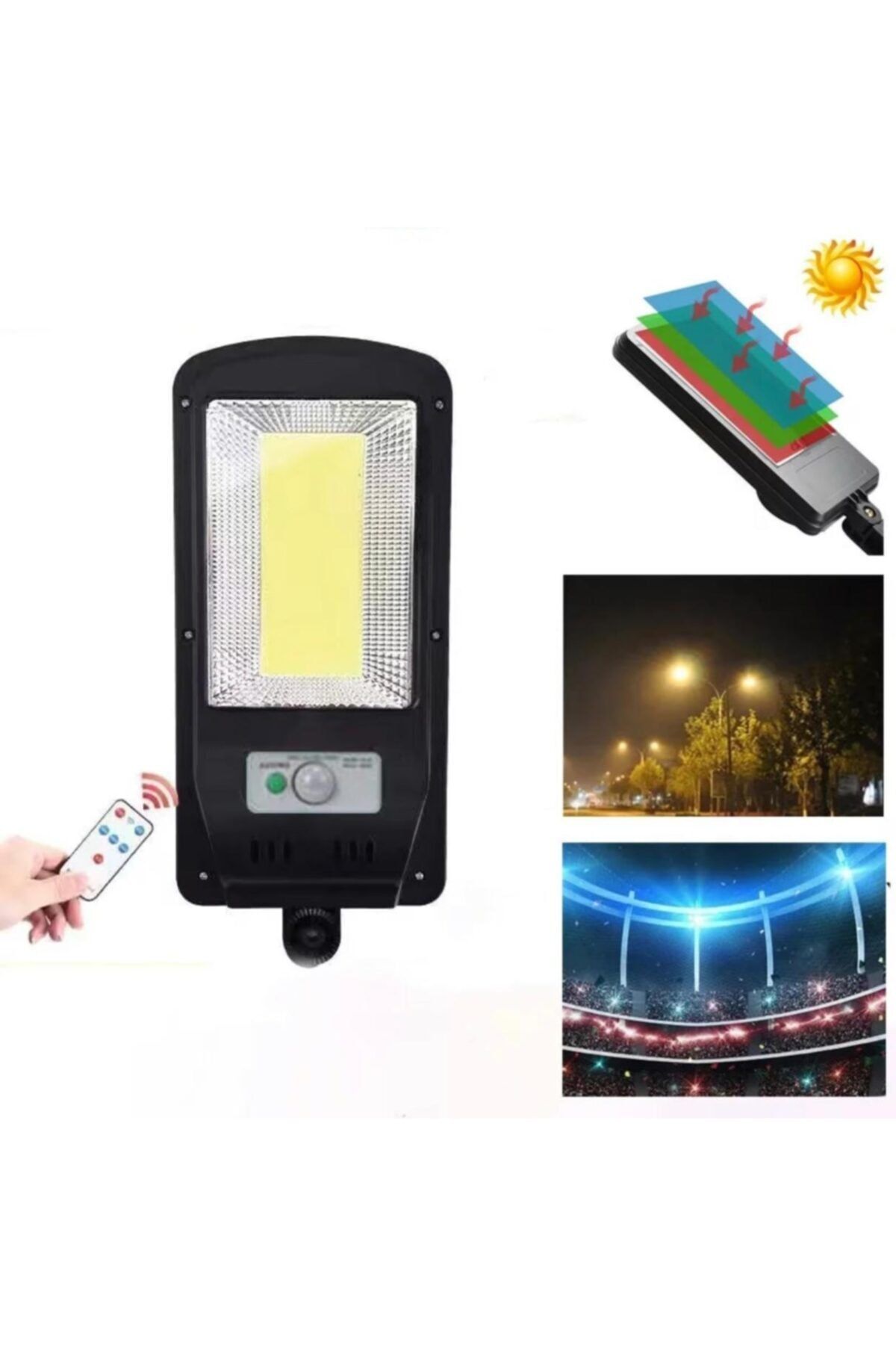 fpstarstore Uzaktan Kumandalı Solar Dış Mekan Bahçe Lambası 100 Ledli