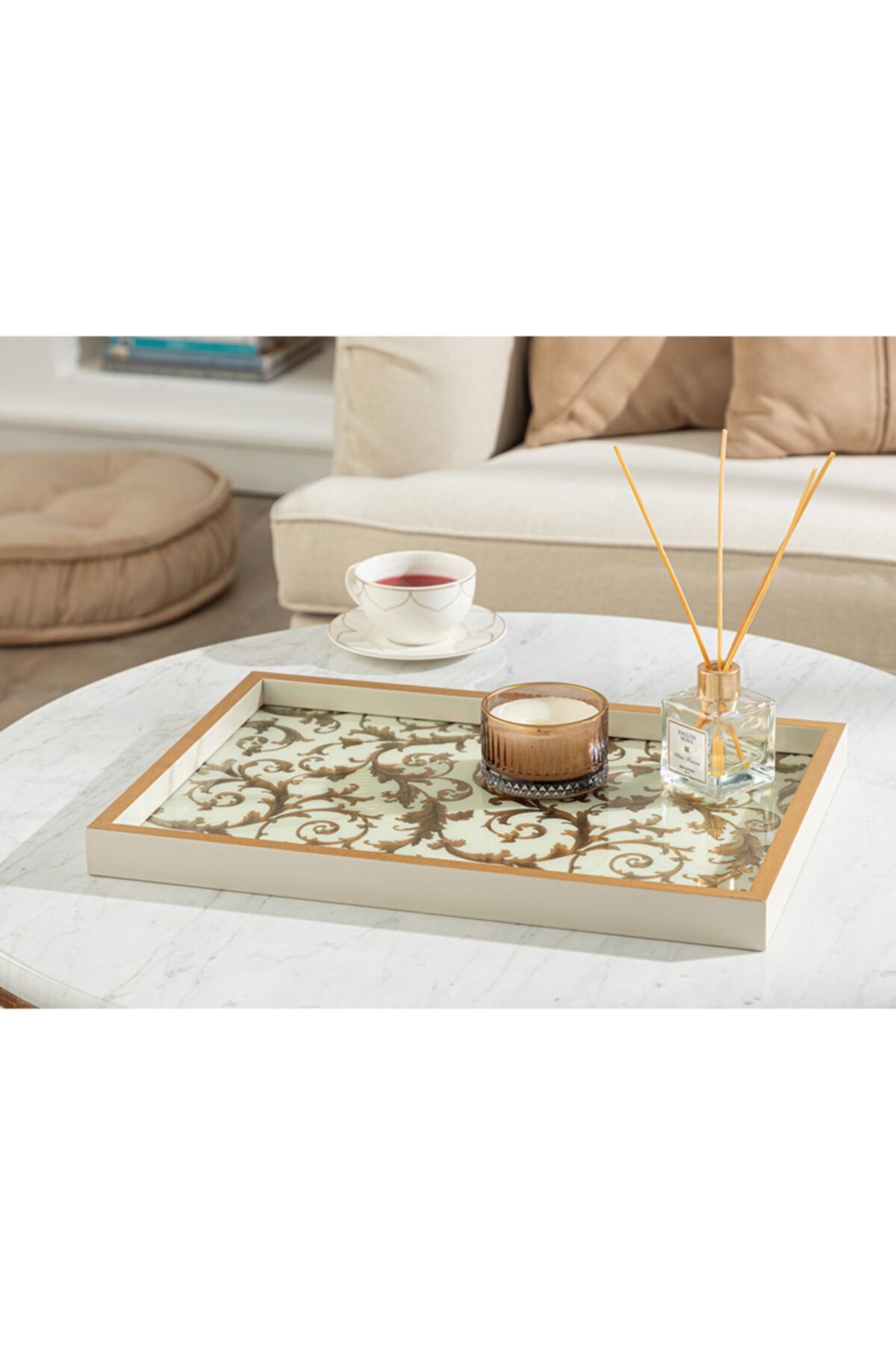 English Home Royal Yılbaşı Konseptli Dekoratif Tepsi 31x46 Cm Gold