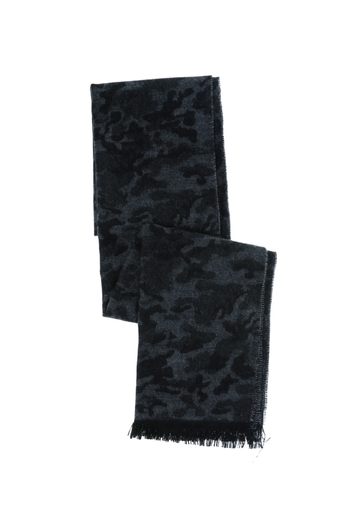 Fabrika Duk Atkı 3613 Desenli Siyah Atkı