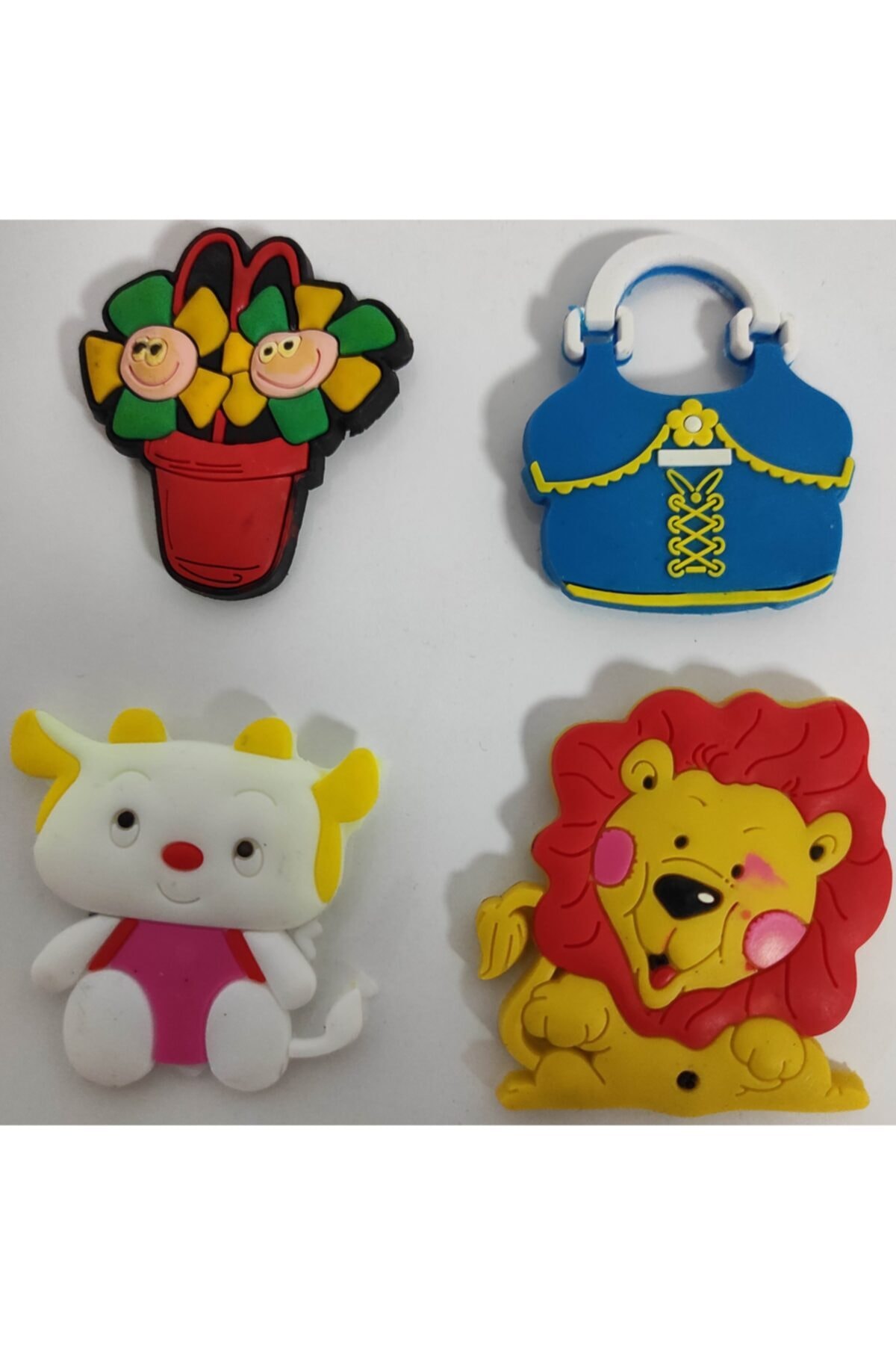 MorzaYolu 4lu Sevimli Figürler Buzdolabı Magneti 4 Adet 1 Pakette 6cm