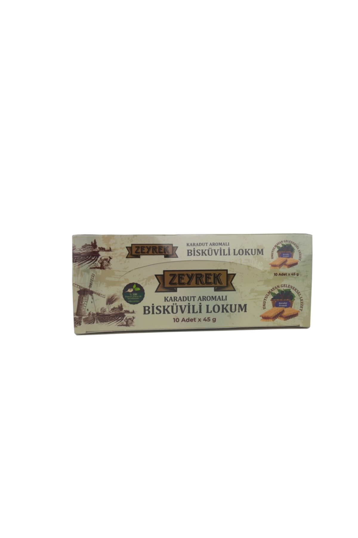 Zeyrek 45 Gr. Karadut Aromalı Bisküvili Lokum 10'lu Set