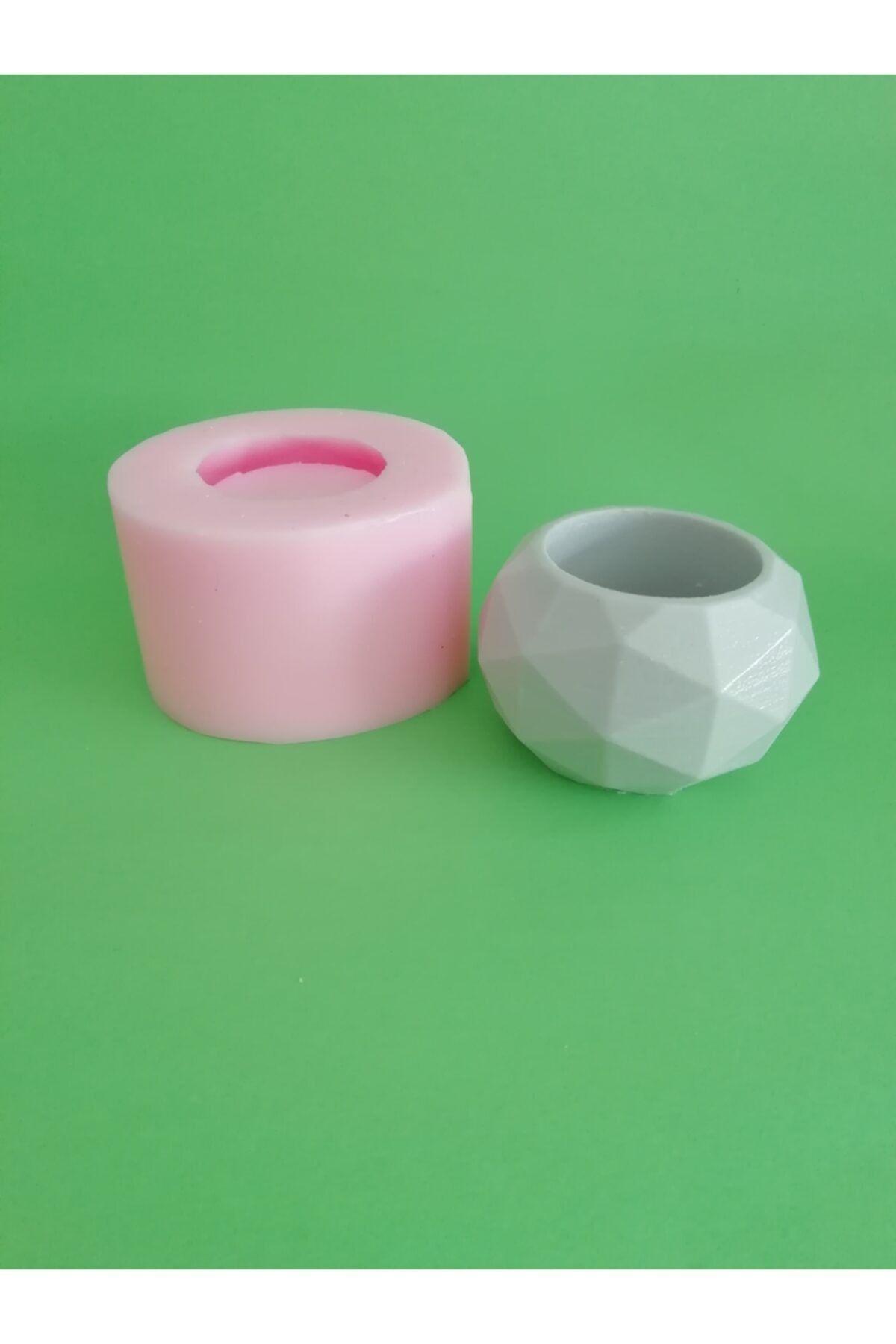 AnkaHobiMarket Yuvarlak Geometrik Saksı Silikon Kalıp