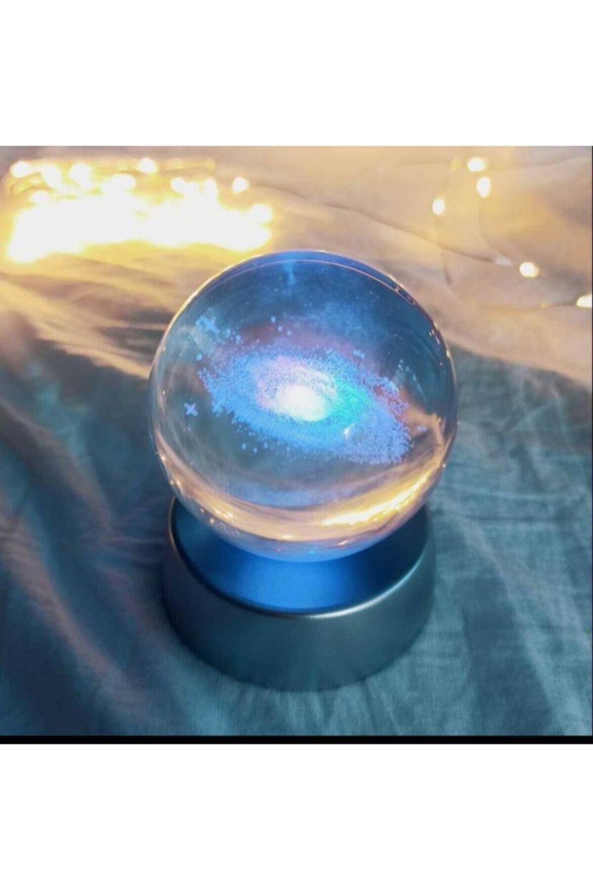 AKGRUP Samanyolu Galaksi Toz Bulutu Nebula Işıklı Kristal Cam Küre 6 cm