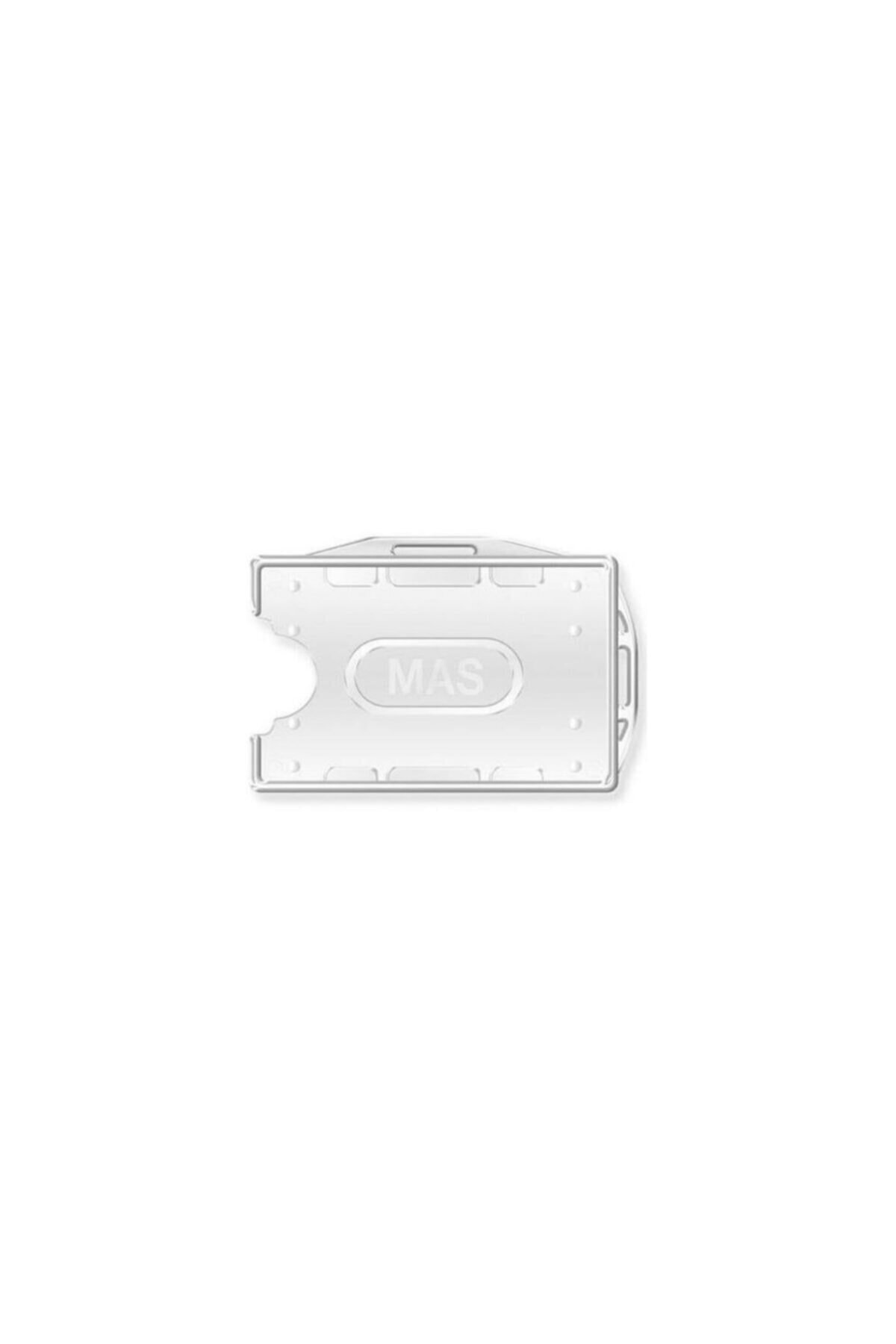 Mas 3524 Çift Yüzlü Plastik Kart Muhafazası Şeffaf 25'li