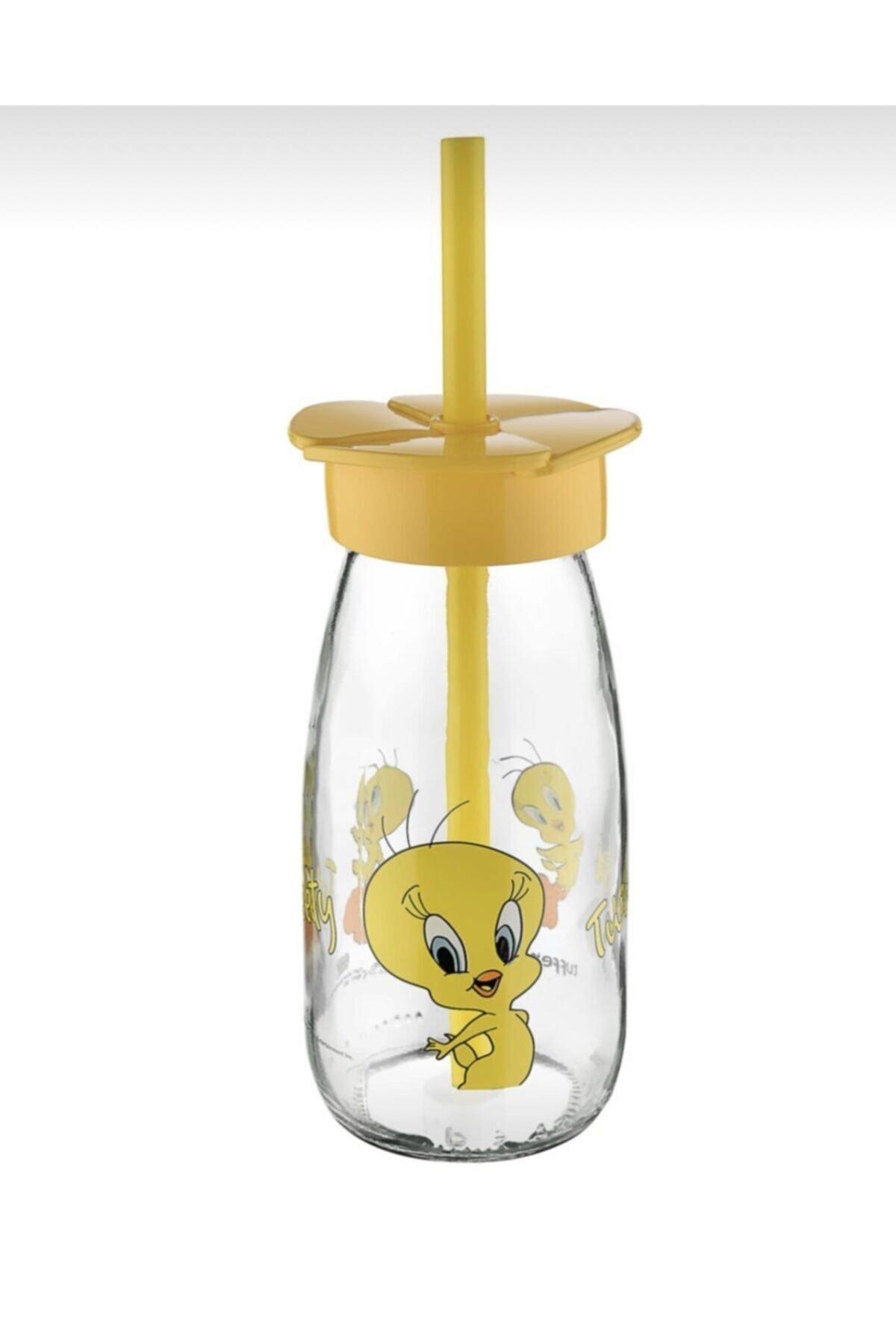 İAMOKSTORE 450cc Tweety Desenli Pipetli Çocuk Cam Matara