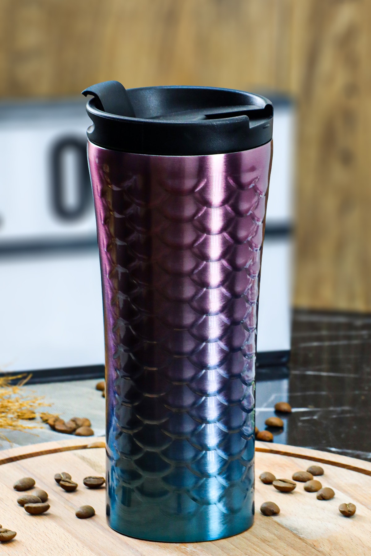MEDUSA A13-3 Pul Desenli Renkli Mug Bardak Termos