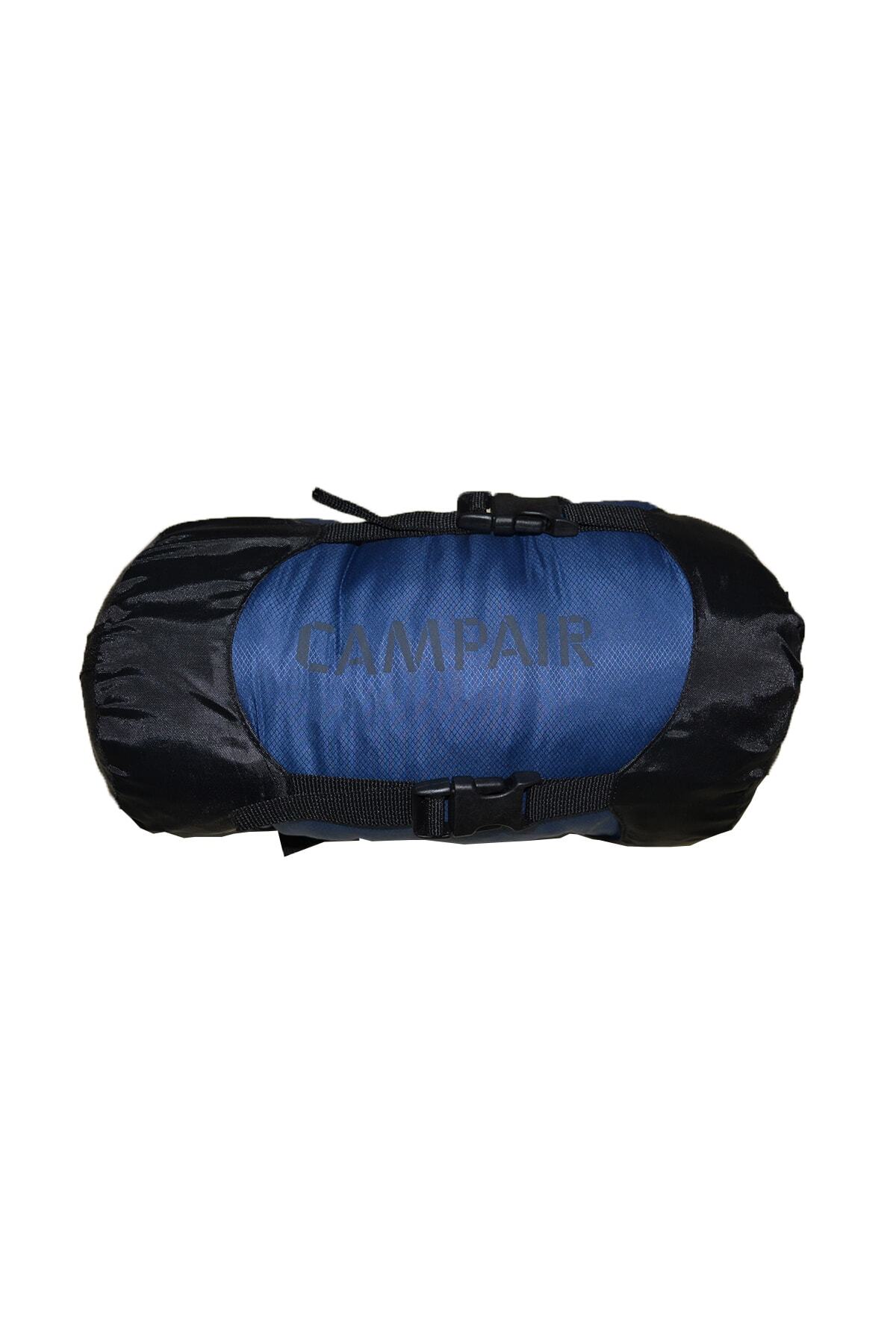 Campair Unisex +7°c +21°c Çantalı Kolay Taşınabilir Uyku Tulumu 850 Gr Mavi