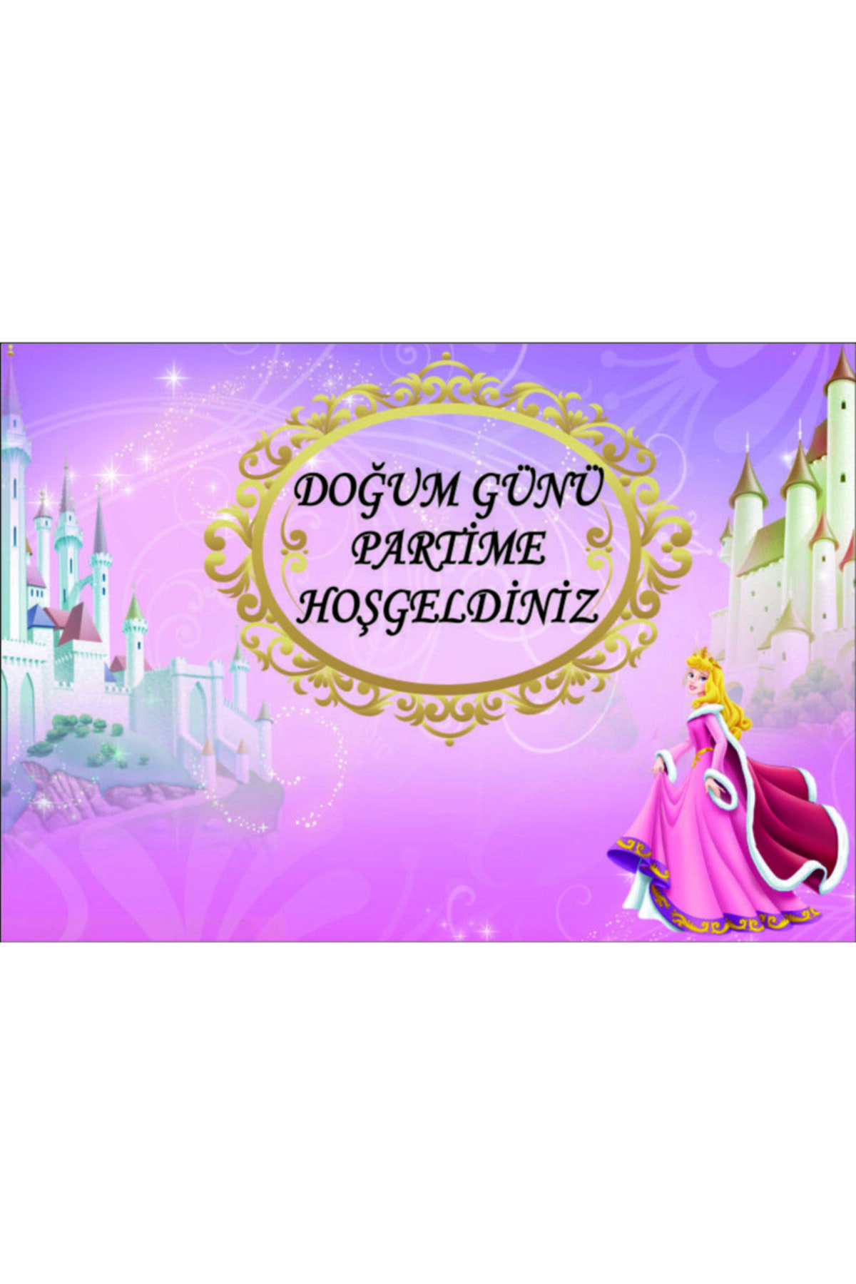HAS REKLAM Prenses Doğum Günü Afişi 100x70 cm Doğum Günü Süsü