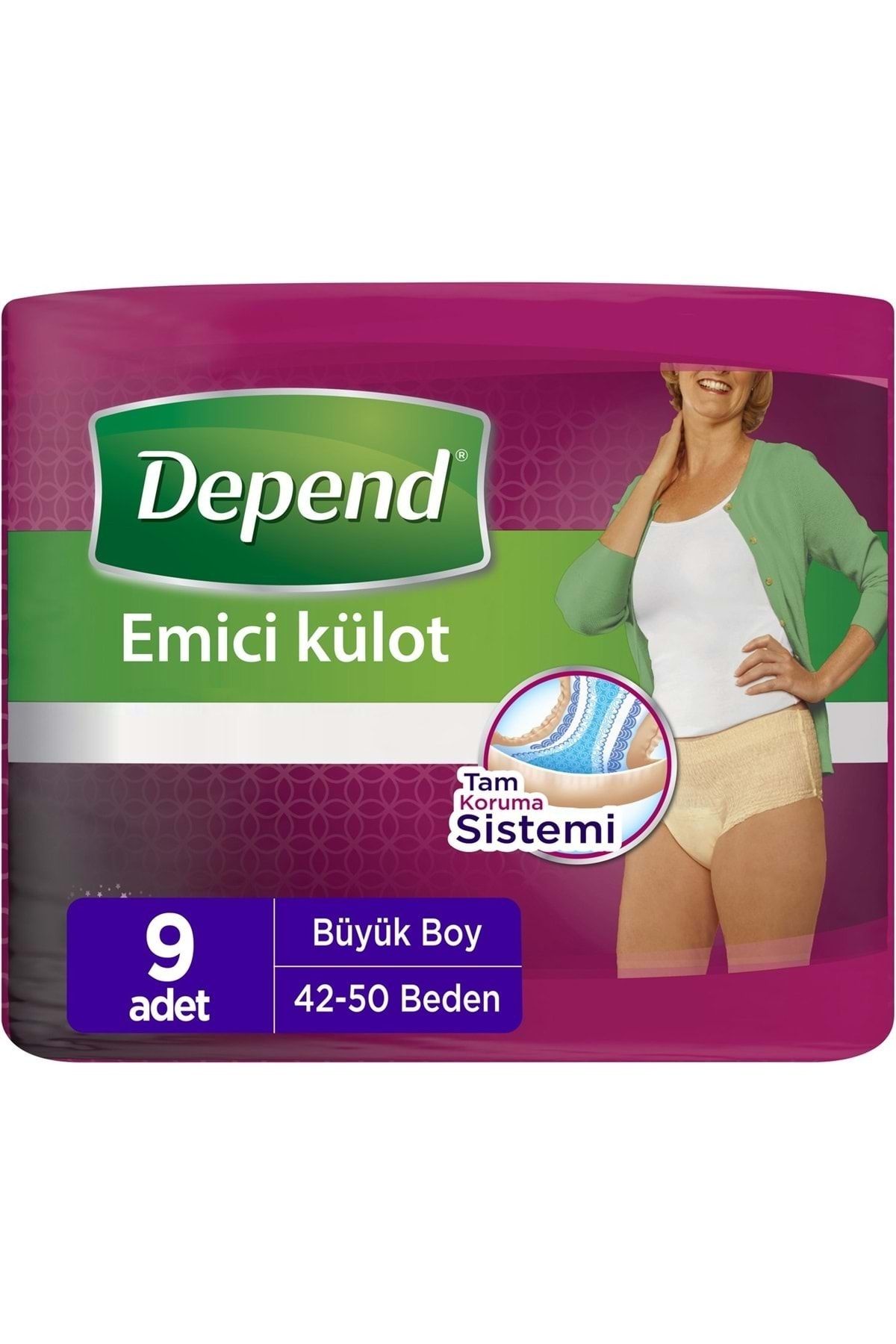 Depend Hasta Bezi Külot Kadın 9 Adet Large
