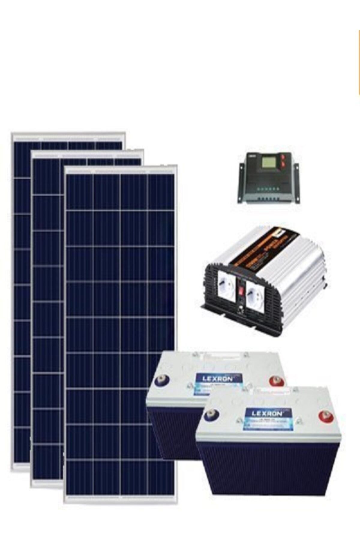 Lexron Güneş Enerjisi Hazır Solar Paket 1200 Watt Mini Buzdolabı + Tv 2