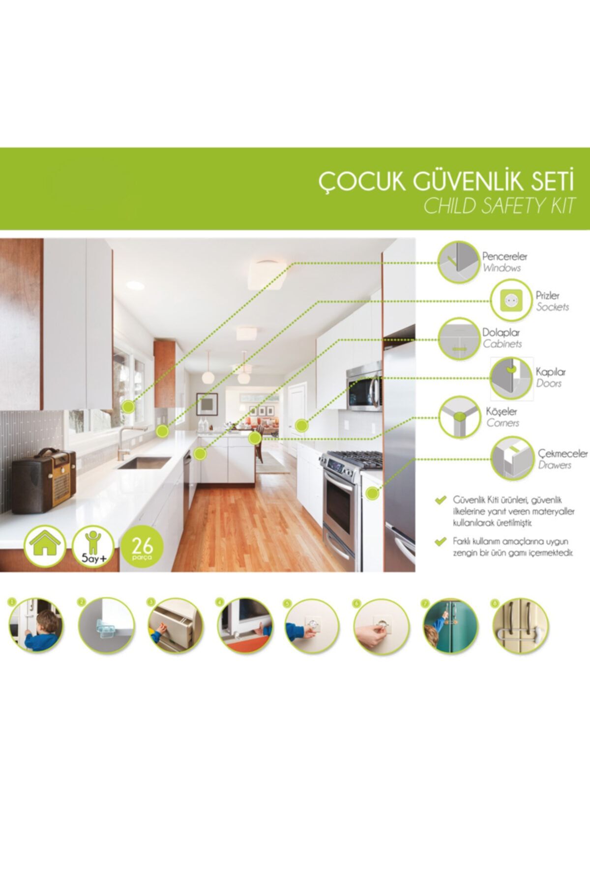 depomnet Çocuk Güvenlik Seti - Profesyonel 26 Parça