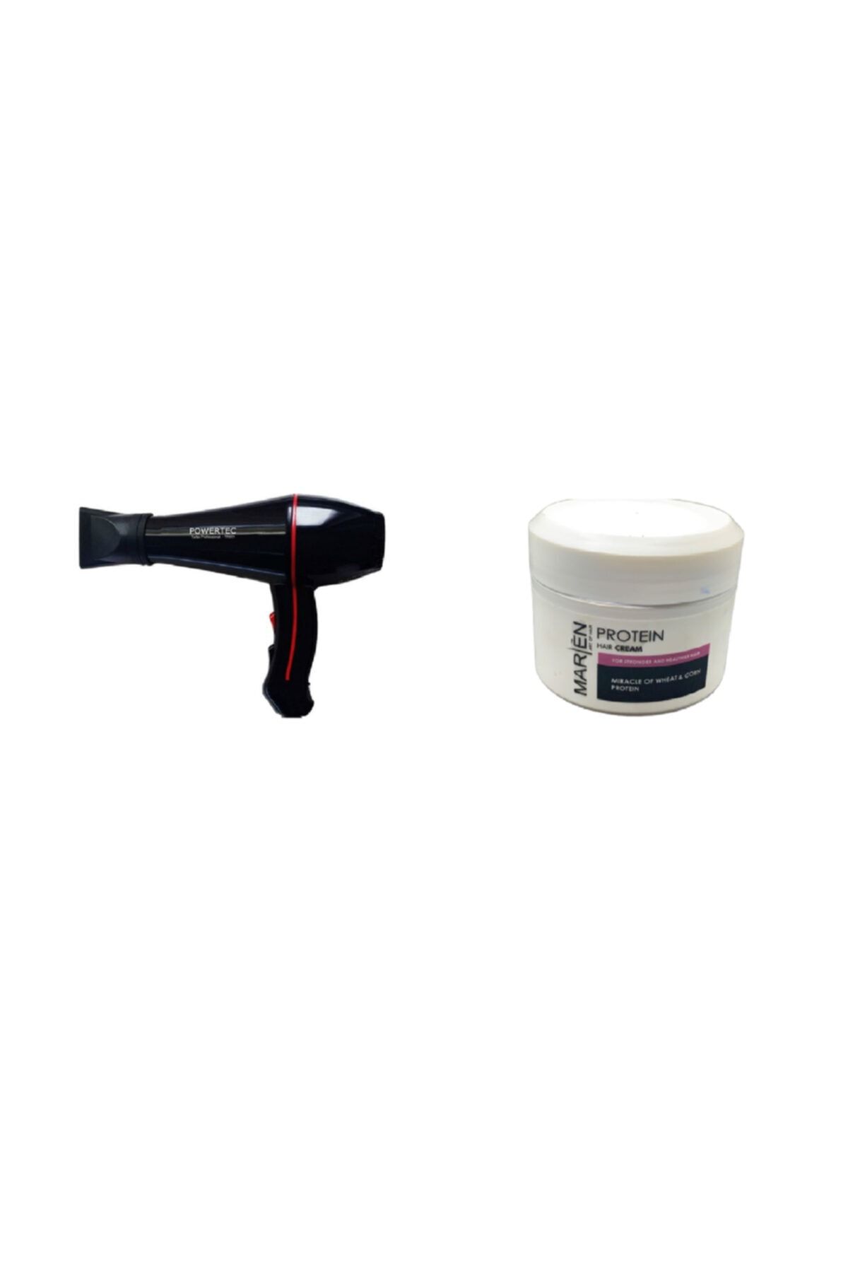 Powertec Saç Kurutma Fön Makinesi Tr-601 Ve Marien Protein Saç Maskesi 250 ml Bir Arada