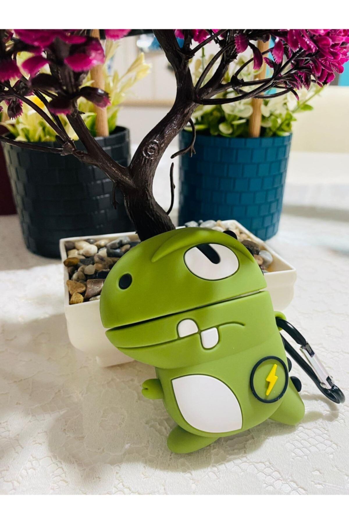 HomeFuture Airpods 1 Ve 2 Uyumlu Dinozor Yeşil Canavar Kawaii Anime T-rex Airpod 1 Ve 2 Kılıf