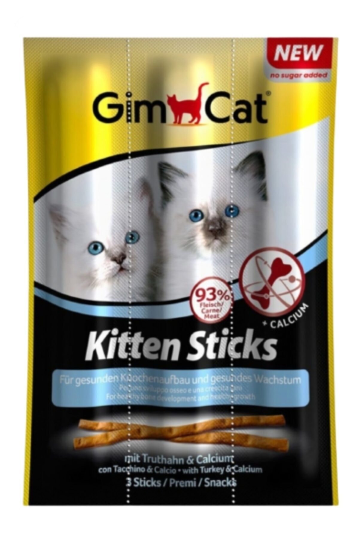 Gimcat Kitten Hindi Etli Sticks Yavru Kedi Ödül Çubukları 3 Stick X 3 G