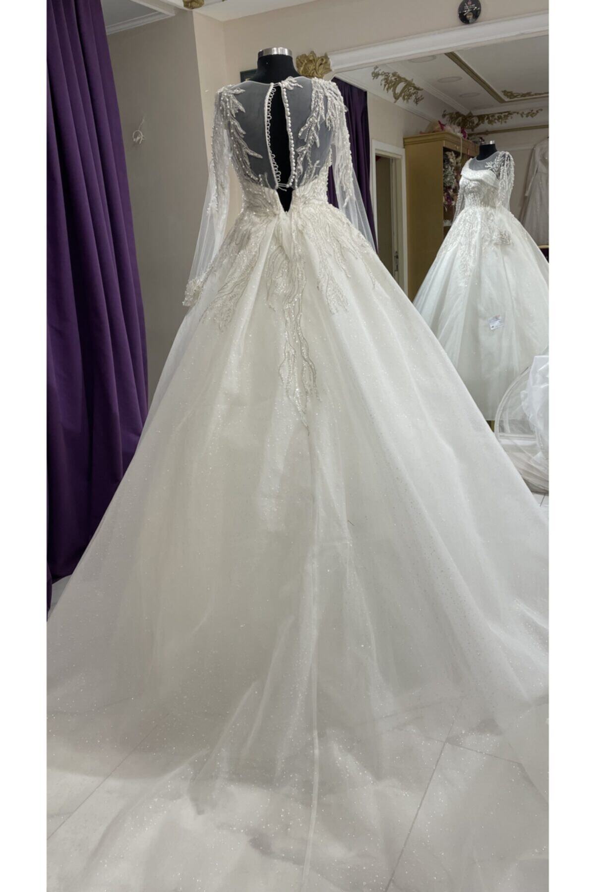 Ferda Moda Krom Dantelli Gelinlik