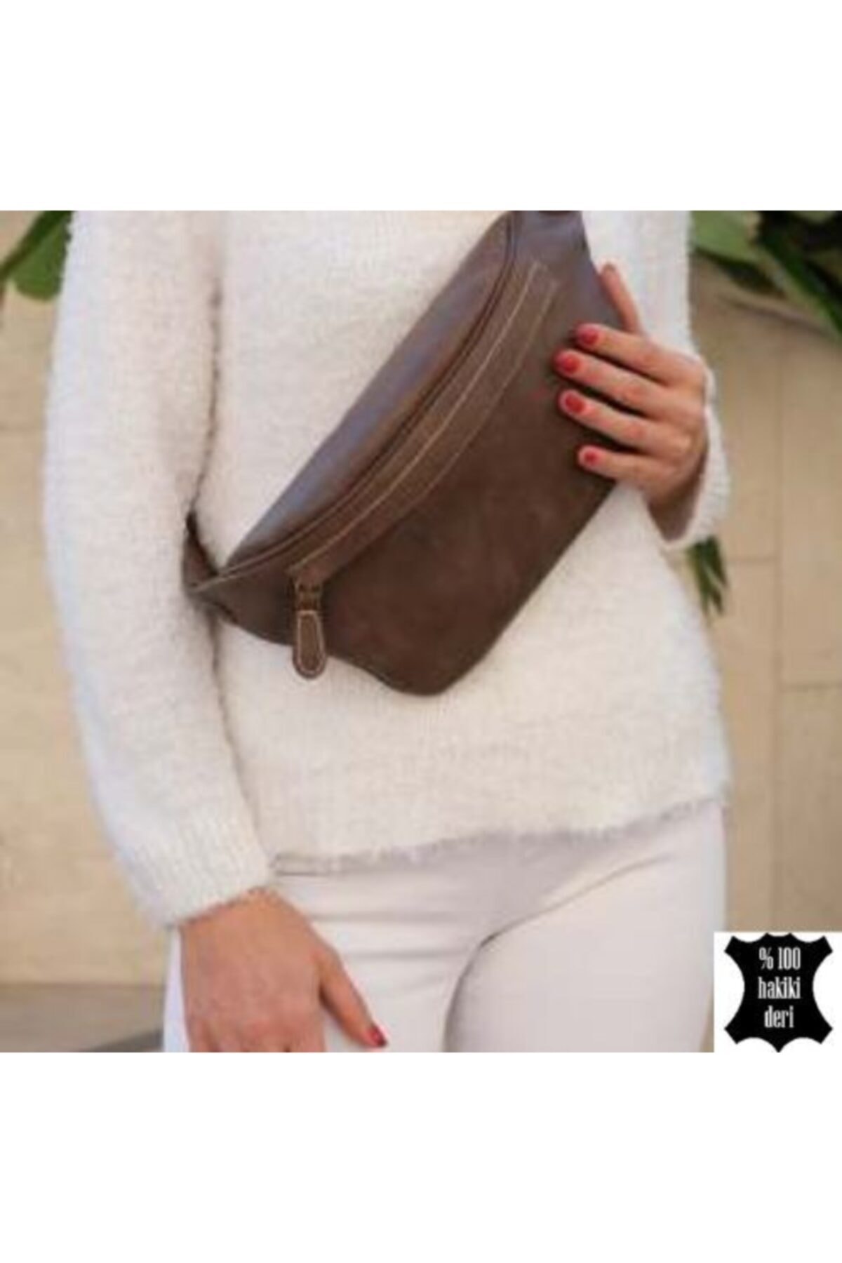 Trendsbag Travel Store Hakiki Deri Kadın Bel Çantası Kahverengi