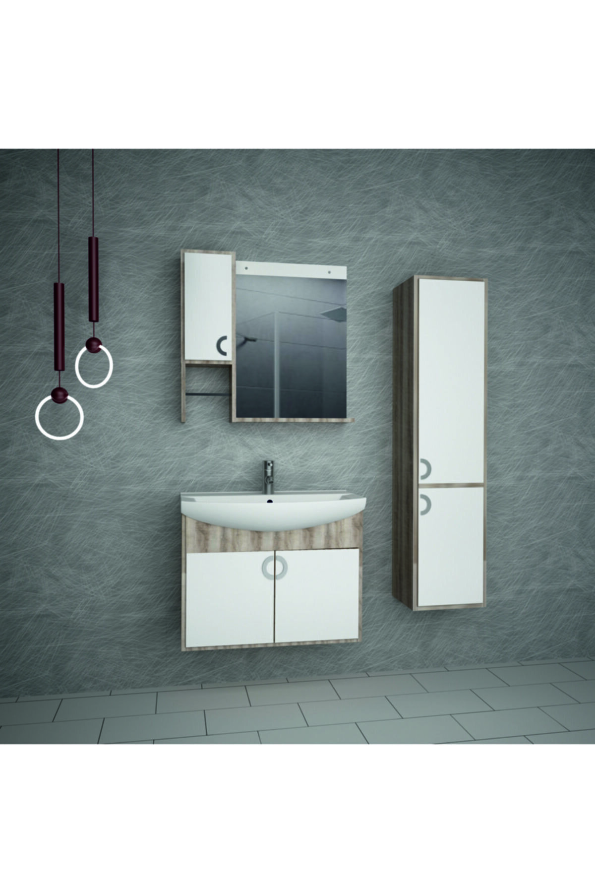 UĞURLU BANYO 80 cm Mitra Banyo Dolabı 35 cm Boy Dolabı