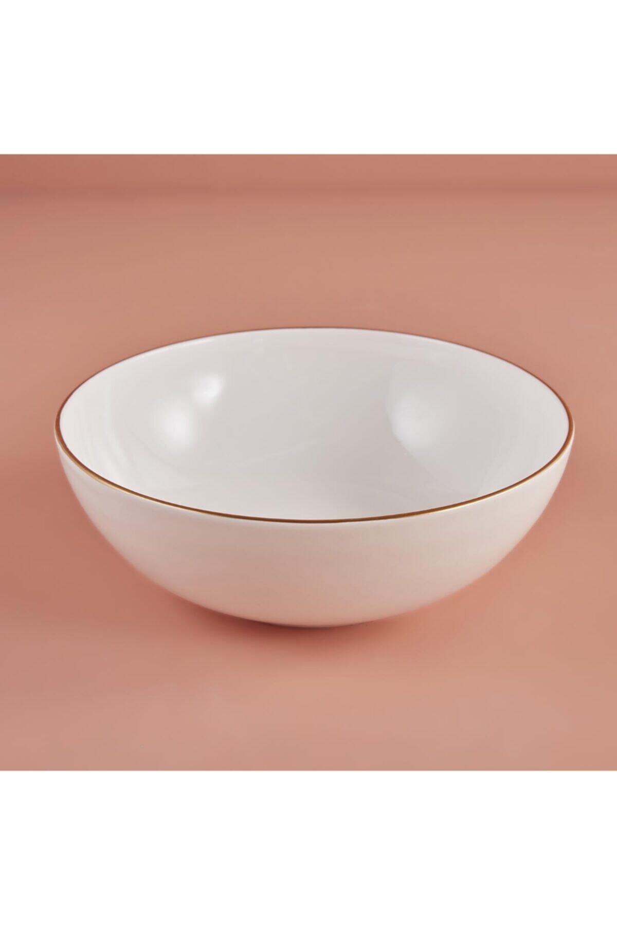 Bella Maison Allure Seramik Salata Kasesi Beyaz (25 Cm)