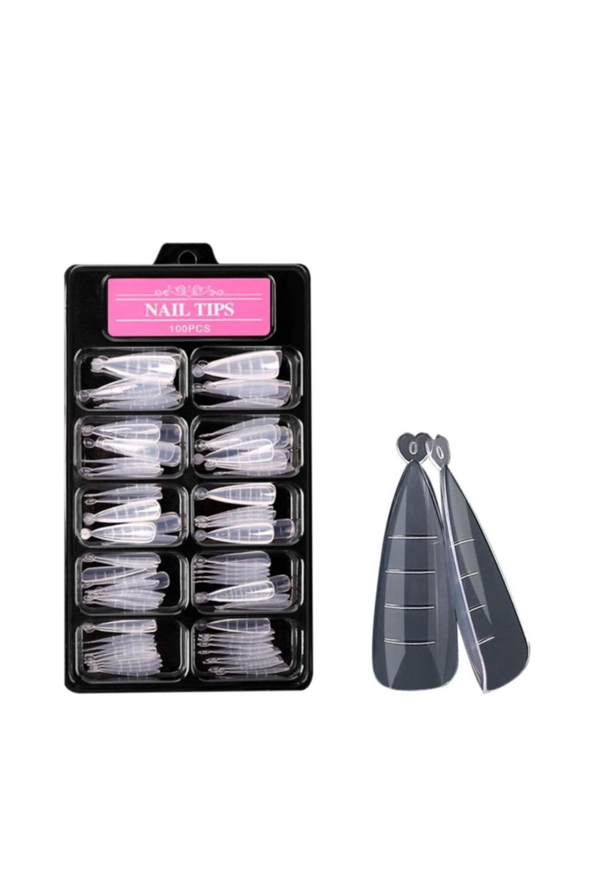 MOZIUR 100'lü Şeffaf Stiletto Dual Form Tips