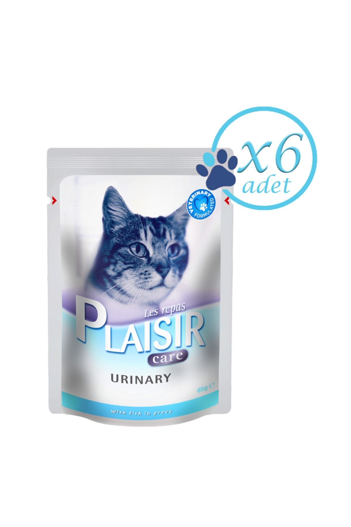 Plaisir Pouch Balıklı 85gr Care Urinary Yaş Kedi Maması 6adet