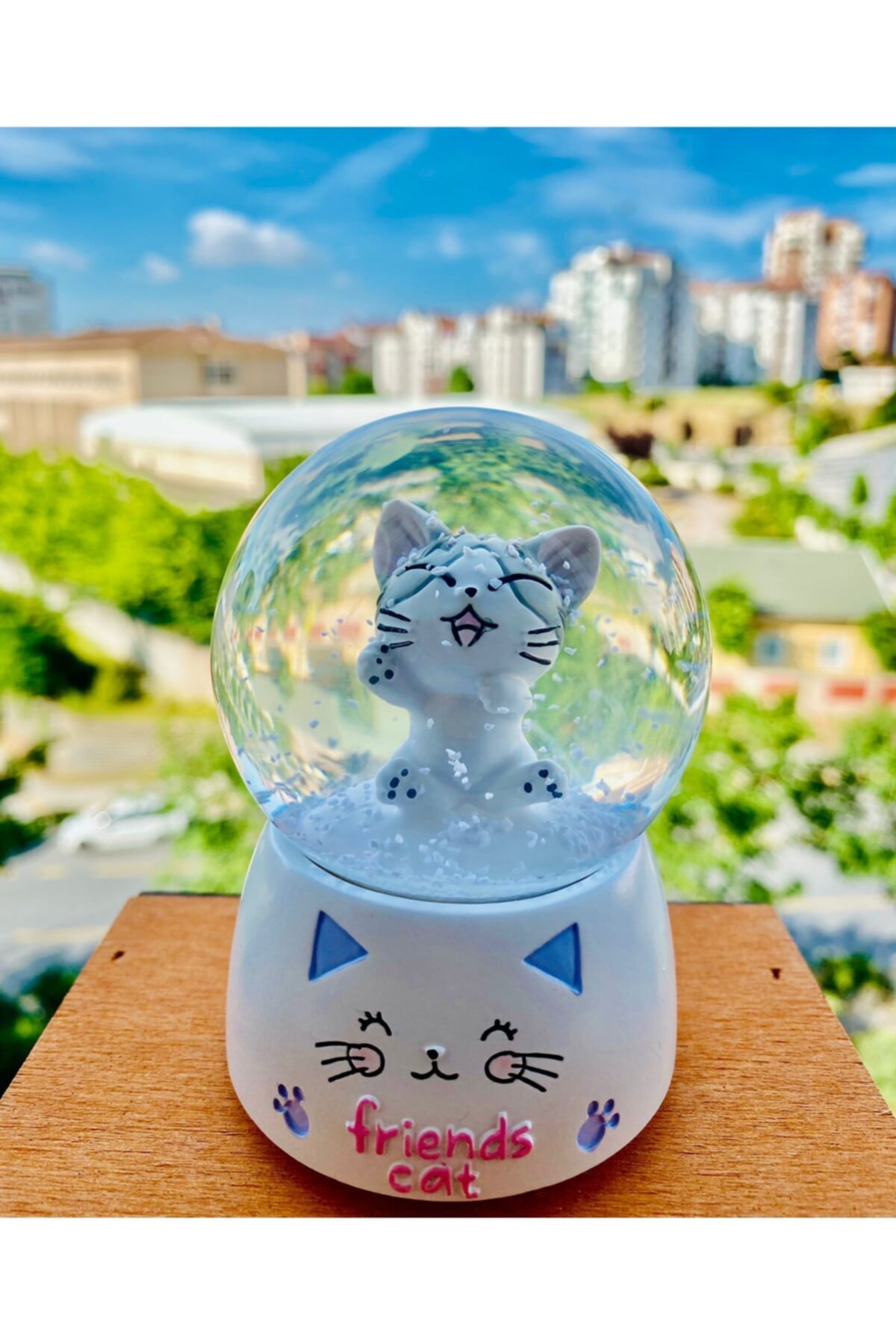 rk tasarım Best Friends Kedi Işıklı Kar Küresi
