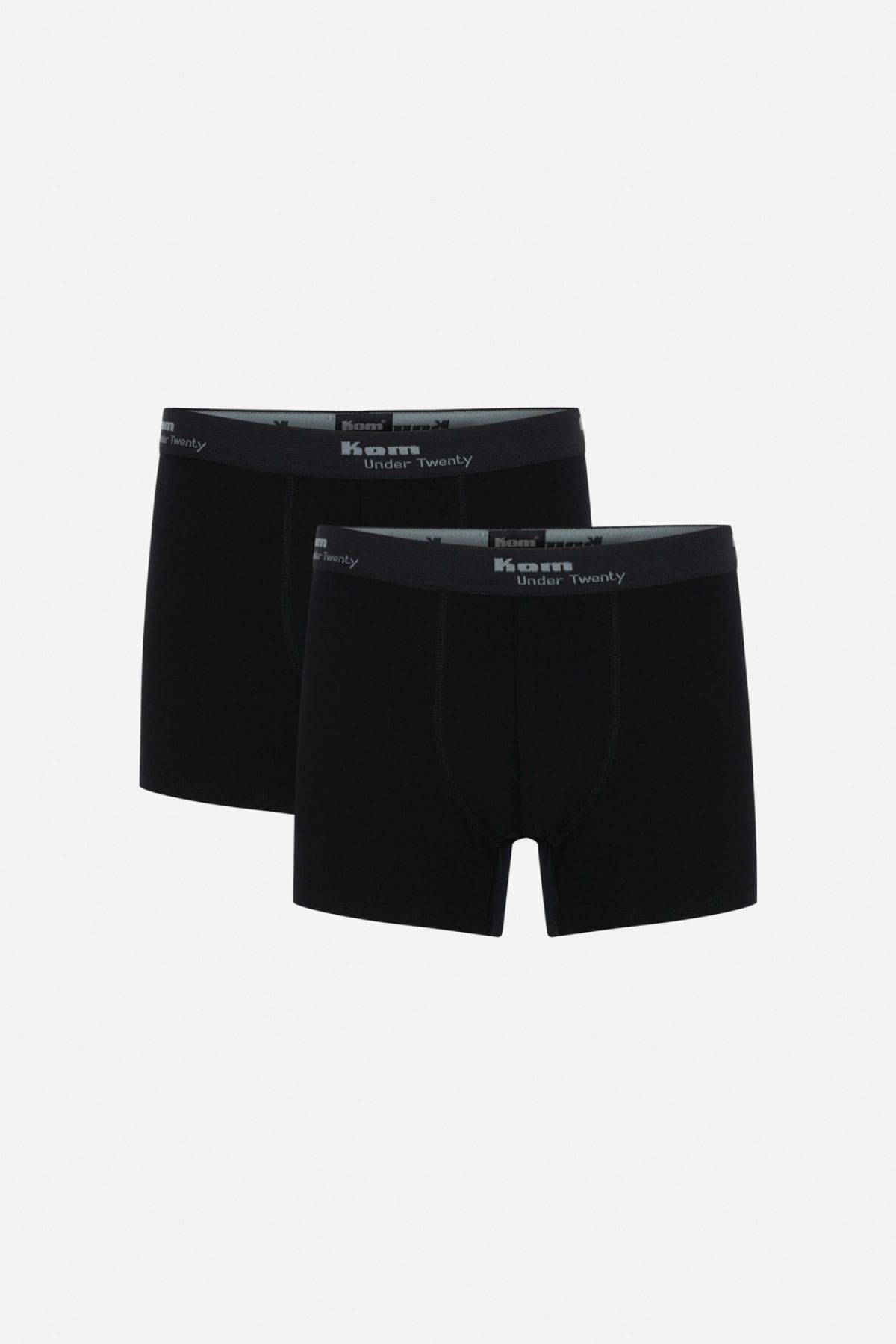 Kom Tight Pamuklu 2'li Siyah Erkek Boxer