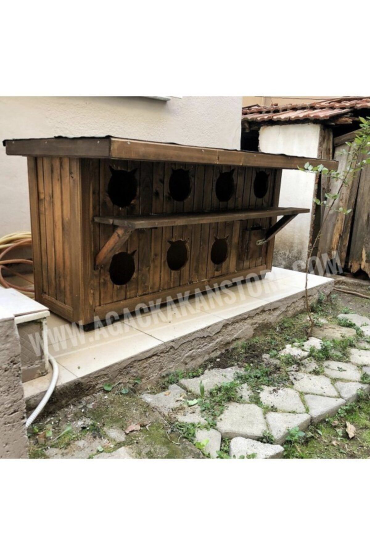 Ağaçkakan Kedi Kulübesi 8 Yuvalı