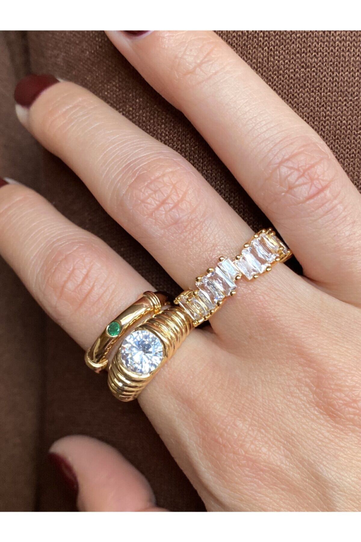 kems jewels Büyük Taş Detaylı Yüzük