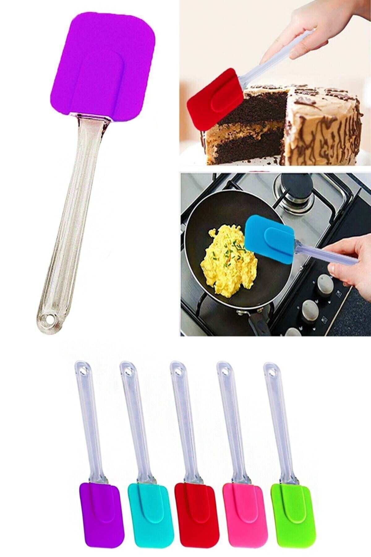 Alamut Home Silikon Spatula Granit Tava Spatulası Çizmez Yanmaz Isıya Dayanıklı