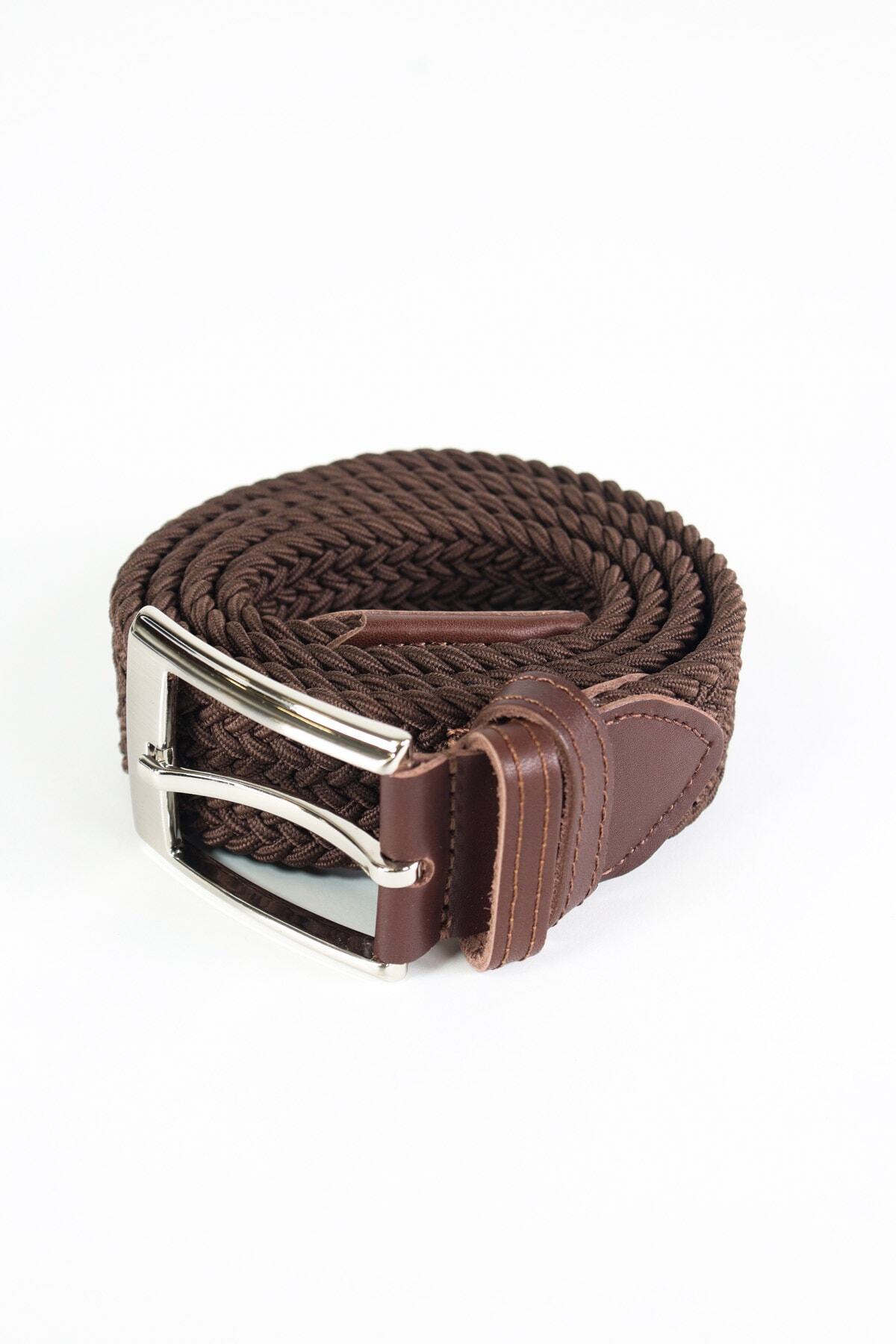 Kravatistan Kahverengi Elastik Örgü Kemer 4k110042