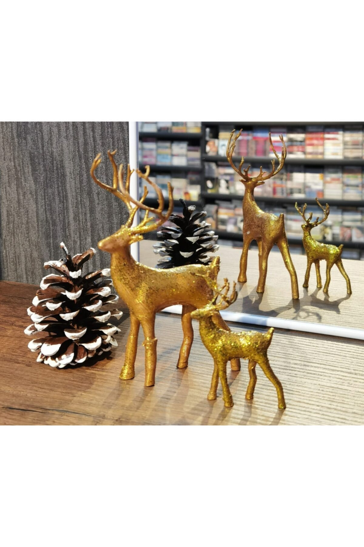 PROFİX Noel Yılbaşı Çam Ağacı Süsü Geyik Deer Gold