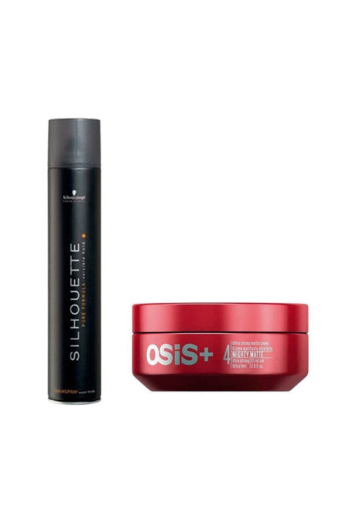Schwarzkopf 4 Mighty Matte Wax 85 ml + Silhouette Süper Tutucu Sprey 500 ml