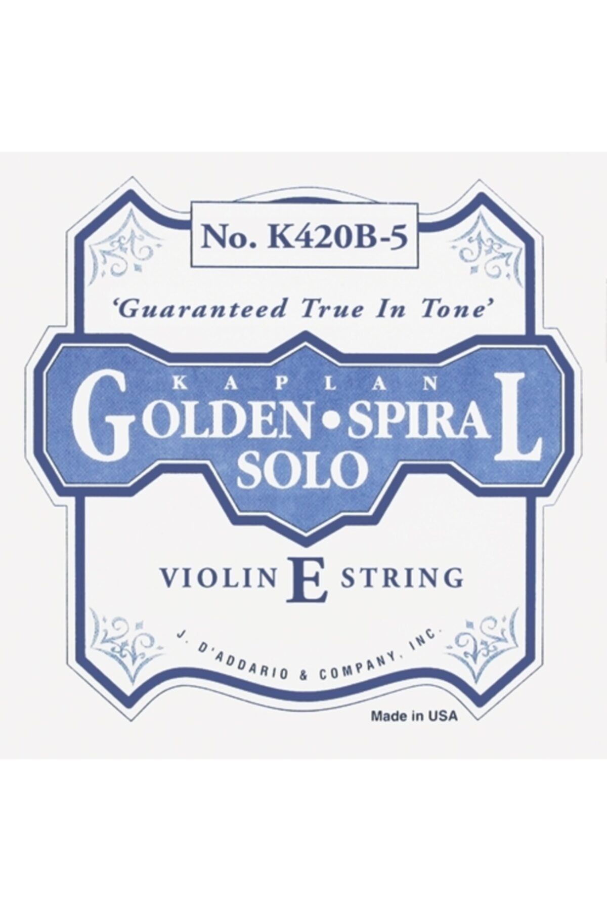 Daddario Daddarıo K420b5 Keman Tek Teli, Kaplan, Golden Spiral Solo, Sc