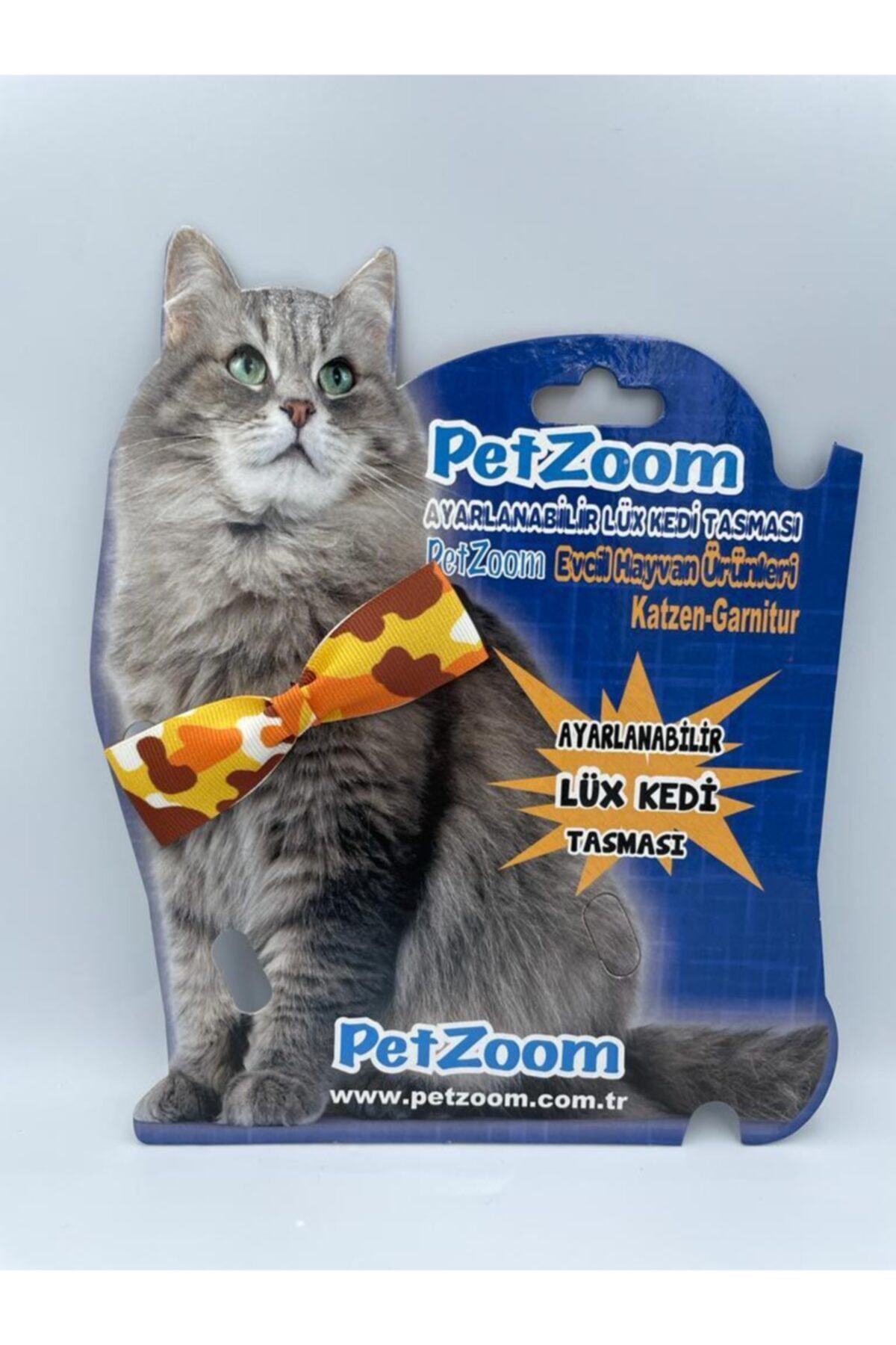 BonbonButik Petzoom Ayarlanabilir Papyon Kedi Tasması Kamuflaj Desenli