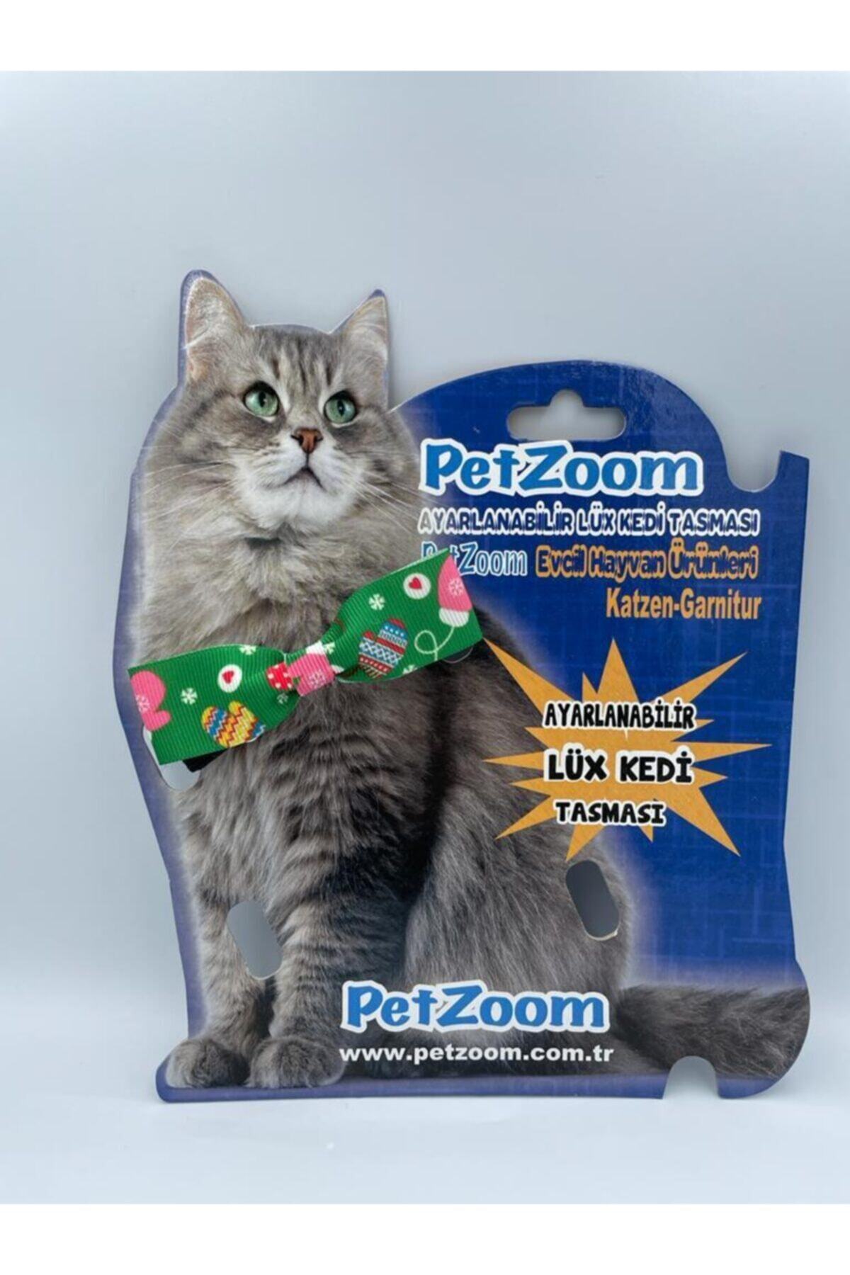 BonbonButik Petzoom Ayarlanabilir Papyon Kedi Tasması Eldiven Desenli