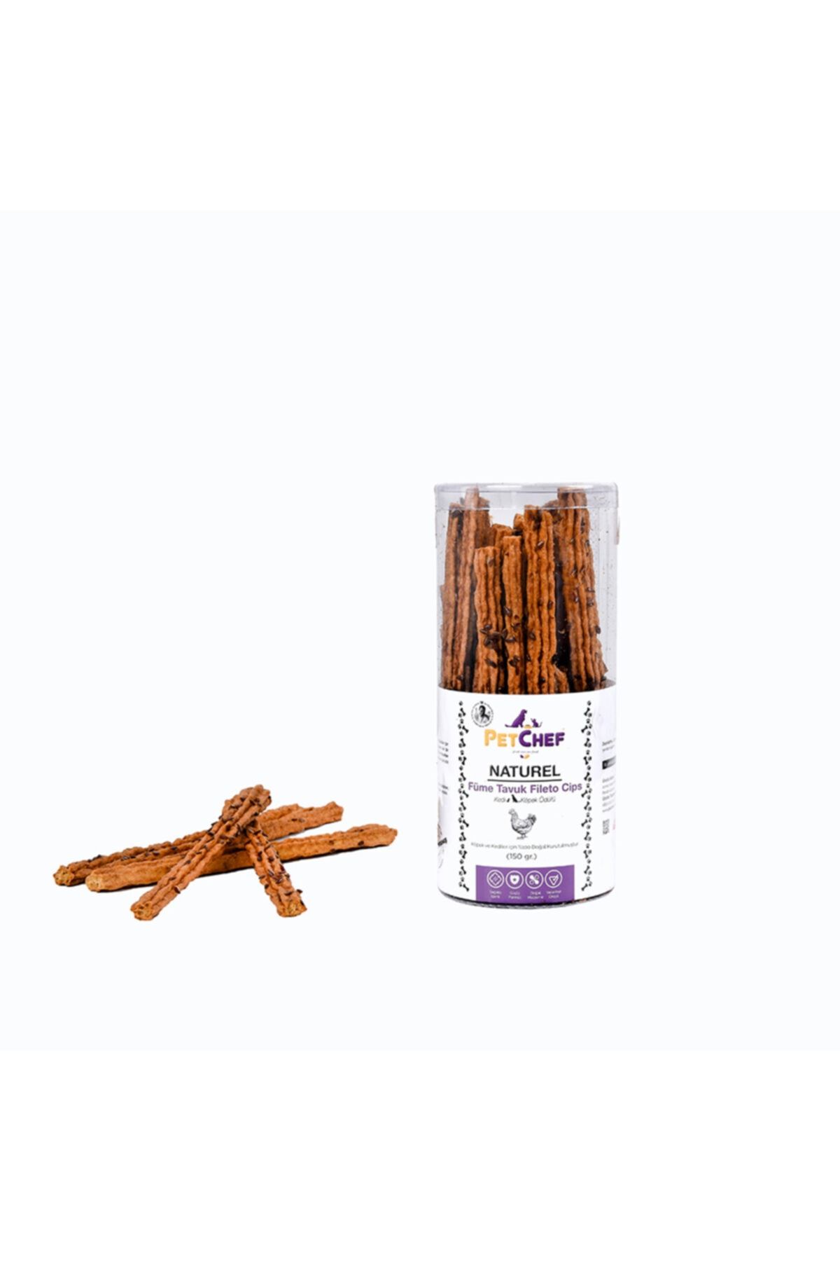 Petchef Kedi-köpek Için Füme Tavuk Fileto Ödül Cipsi 150 gr