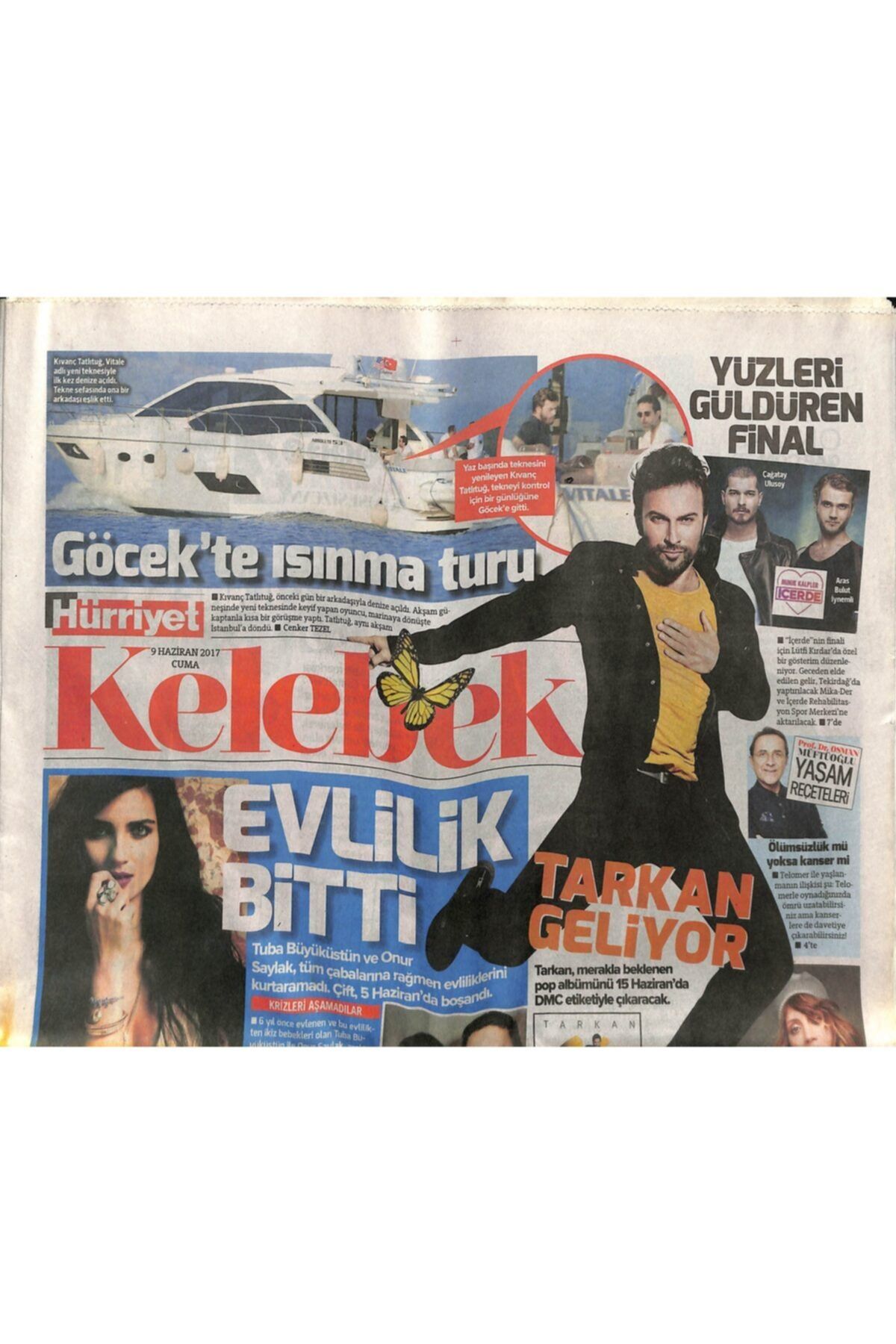 Gökçe Koleksiyon Hürriyet Gazetesi Kelebek Eki 9 Haziran 2017-tarkan,merakla Beklenen Pop Albümünü 15 Haziran'da