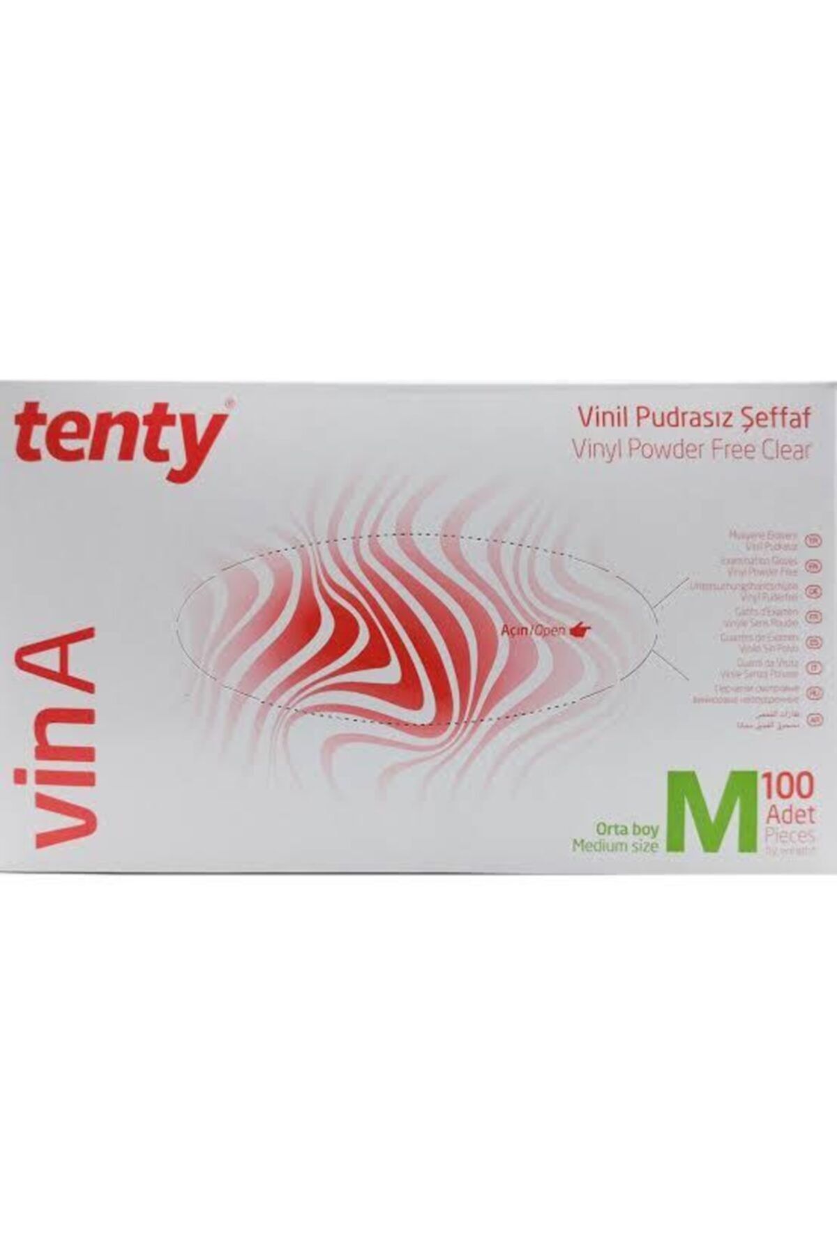 Tenty Vinil Eldiven 100 Lük Medium 10 Paket