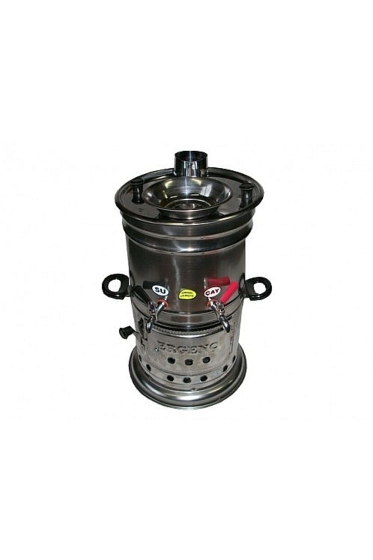 Zarifiş Eminox Odunlu Kömürlü Çift Musluklu Semaver 34 Cm