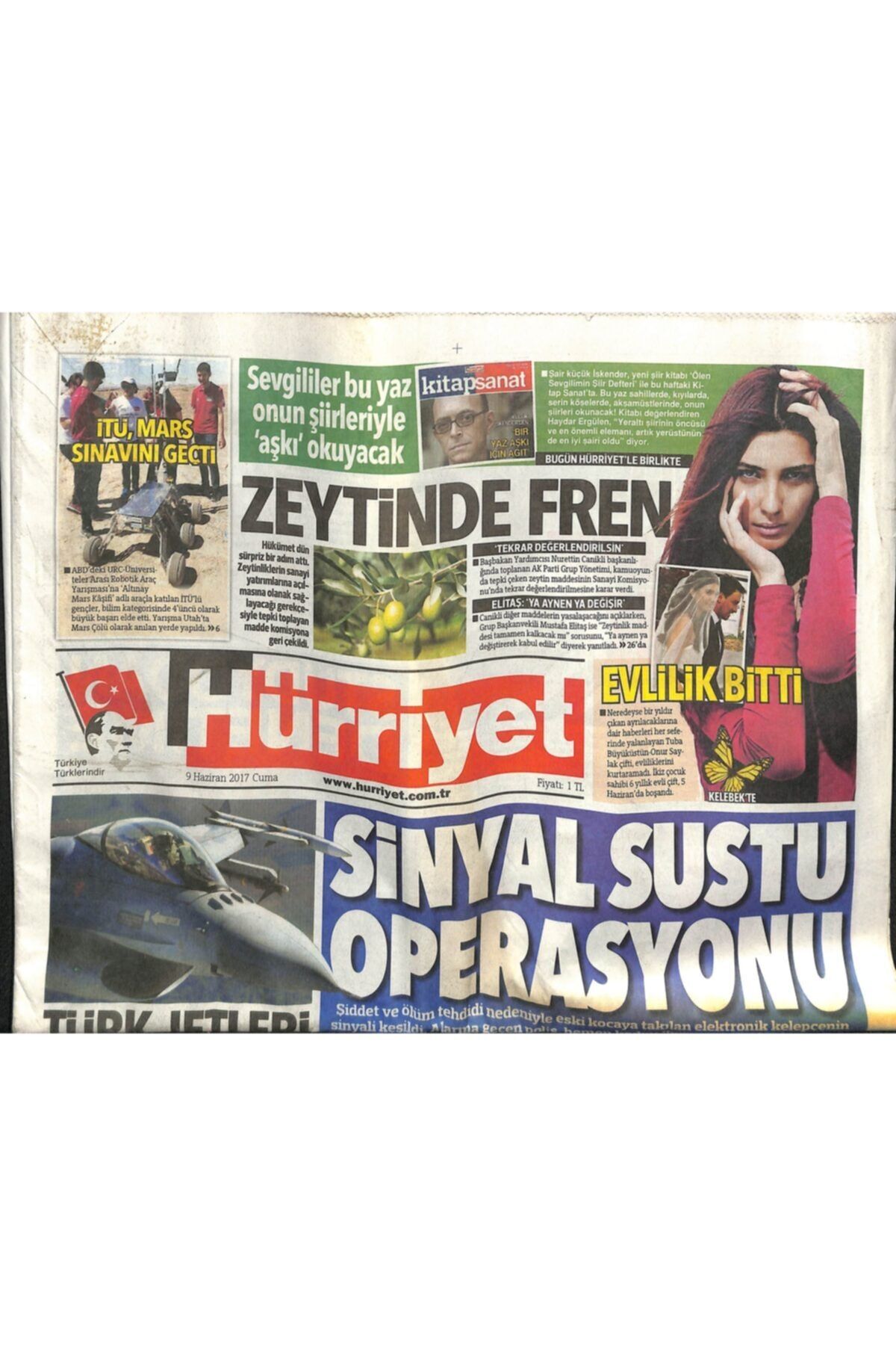 Gökçe Koleksiyon Hürriyet Gazetesi 9 Haziran 2017 - Eski Fbı Başkanı Trump'ı BombaladıZeytinde Fren