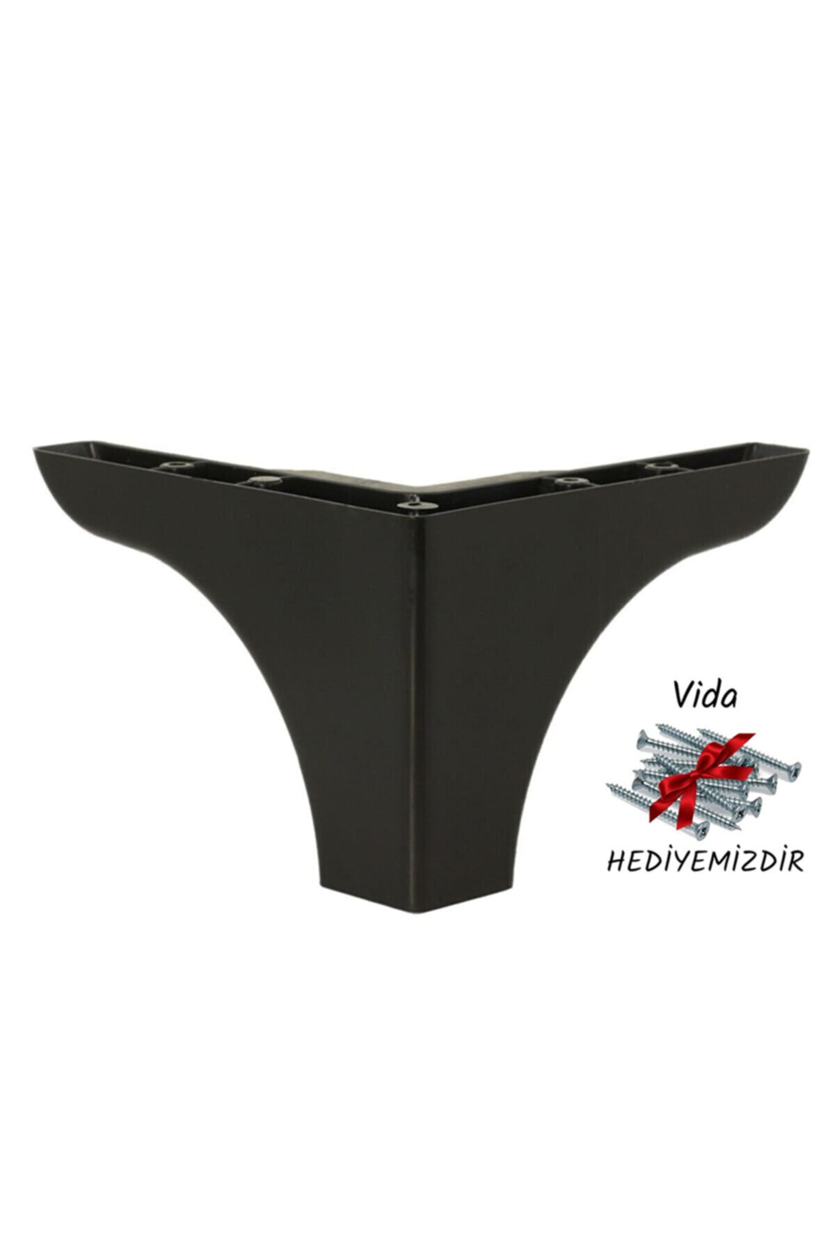 Badem10 Nobel Mobilya Kanepe Sehpa Puf Koltuk Ayağı 10 Cm Siyah Baza Ayak