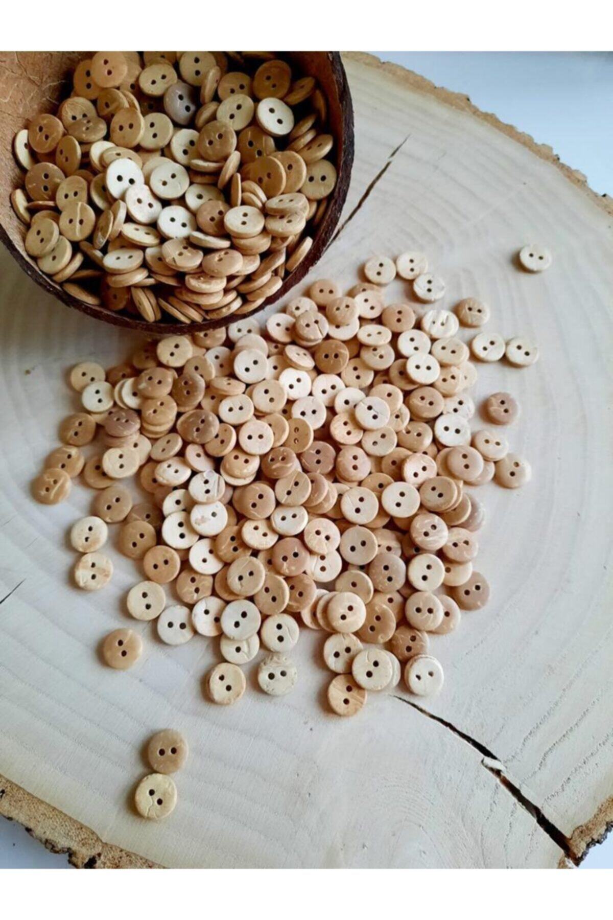 canan dizayn Özel Ahşap Coconat Düğme 10,5 Mm (20 Adet)