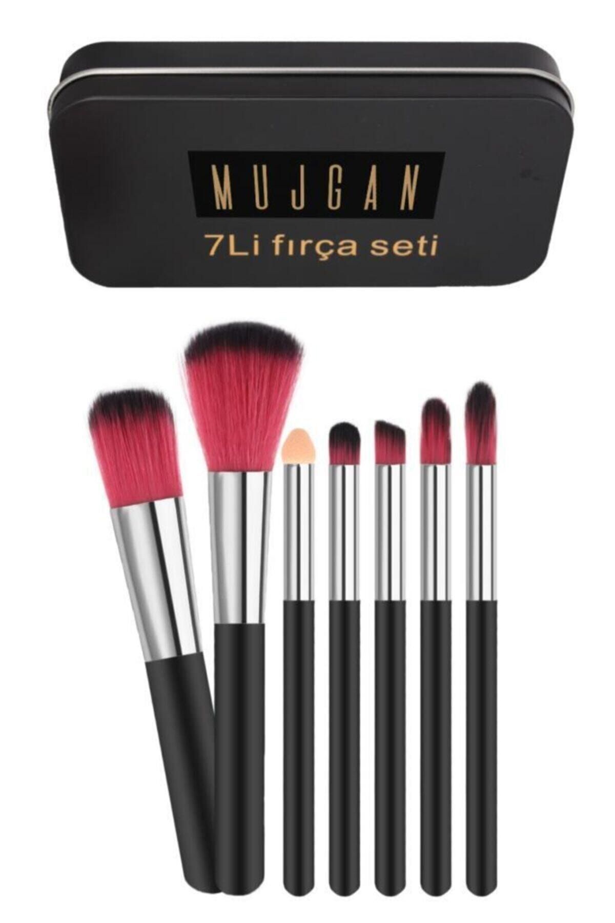 MUJGAN 7'li Fırça Seti Metal Kutulu Siyah