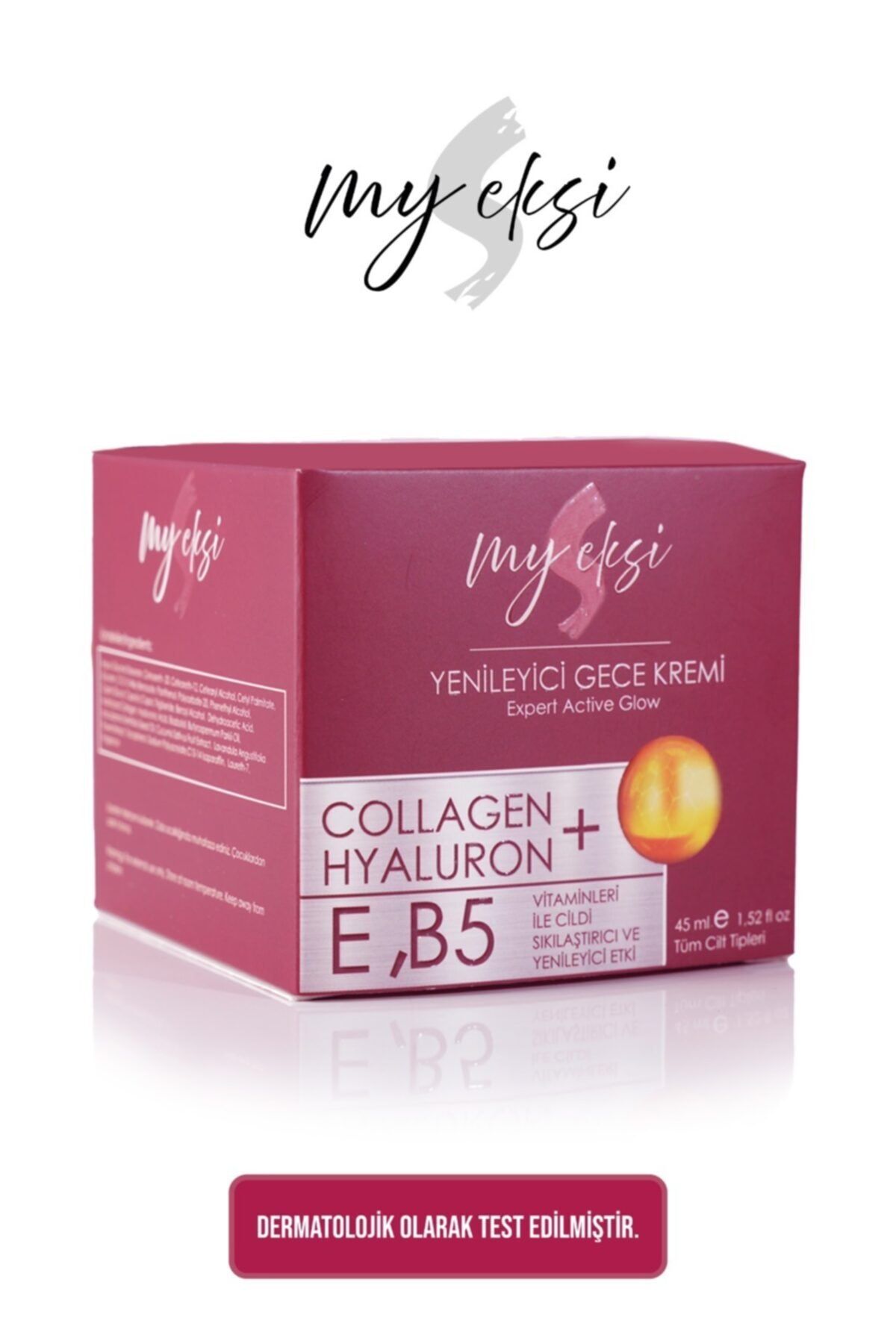 MYEKSİ Hyaluron & Kolajen ile Cilt Dolgunlaştıran Nemlendirici Gece Kremi- Hyaluronik Asit 45 ml