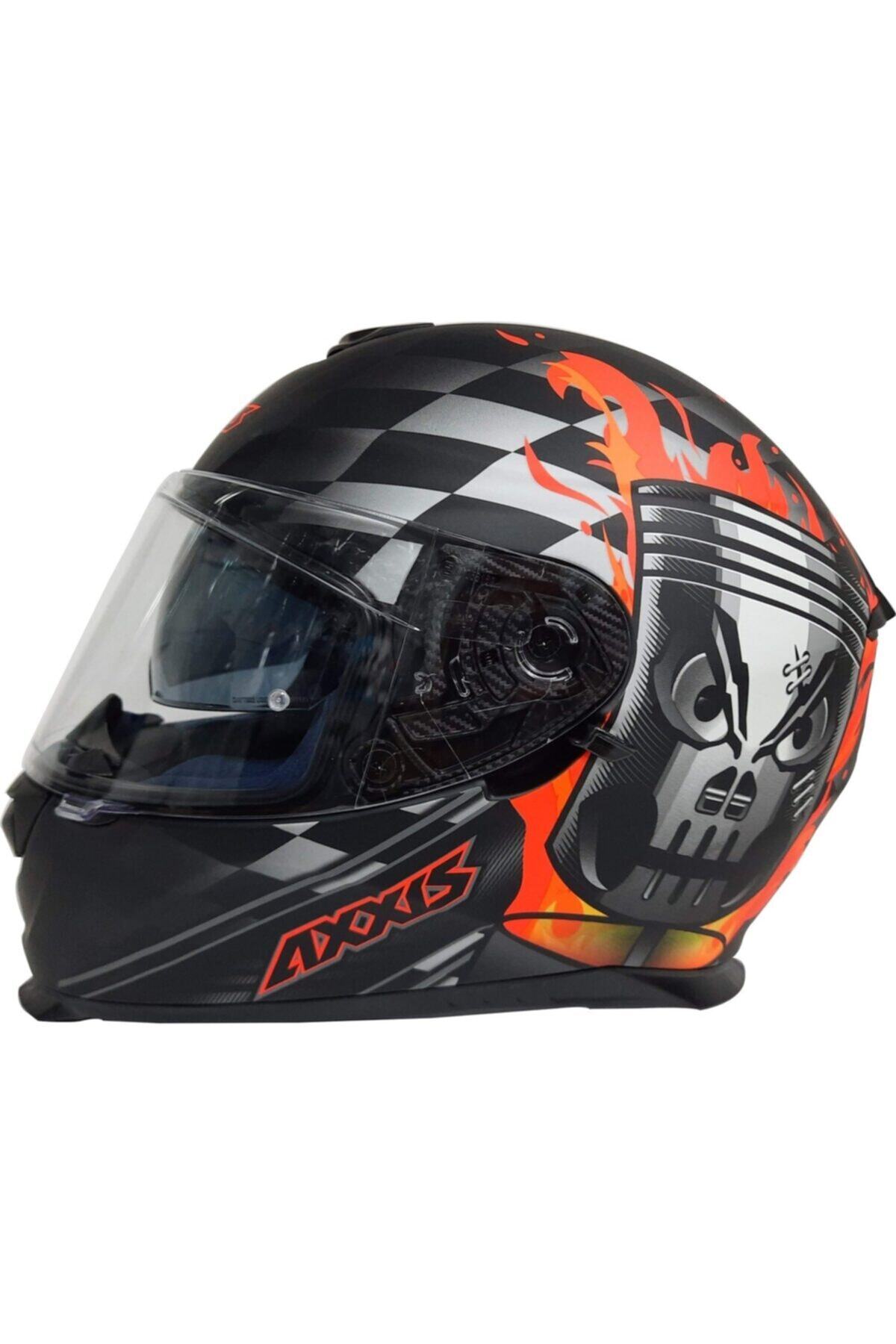 AXXIS Kask Axxis Eagle Sv Piston Güneş Gözlüklü Beyaz Camlı