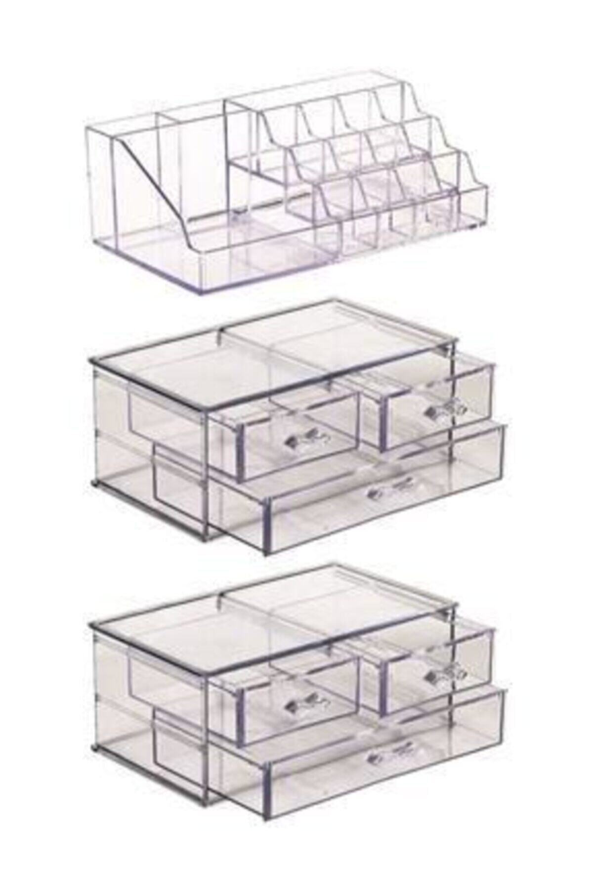 Miami Home 5 Katlı 6 Çekmeceli Akrilik Organizer Makyaj Düzenleyici Set
