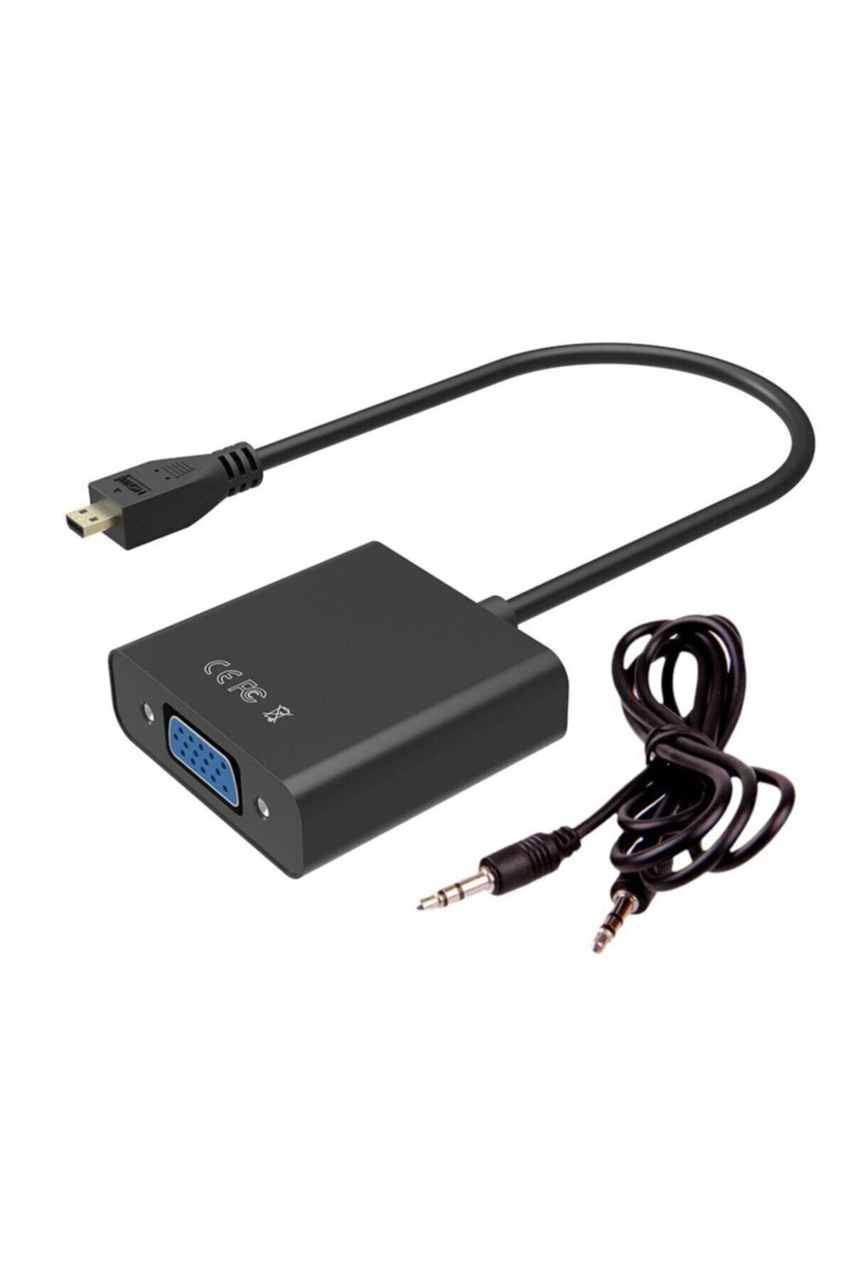 WOZLO Micro Hdmi To Vga + Ses Çevirici Mikro Hdmi Vga